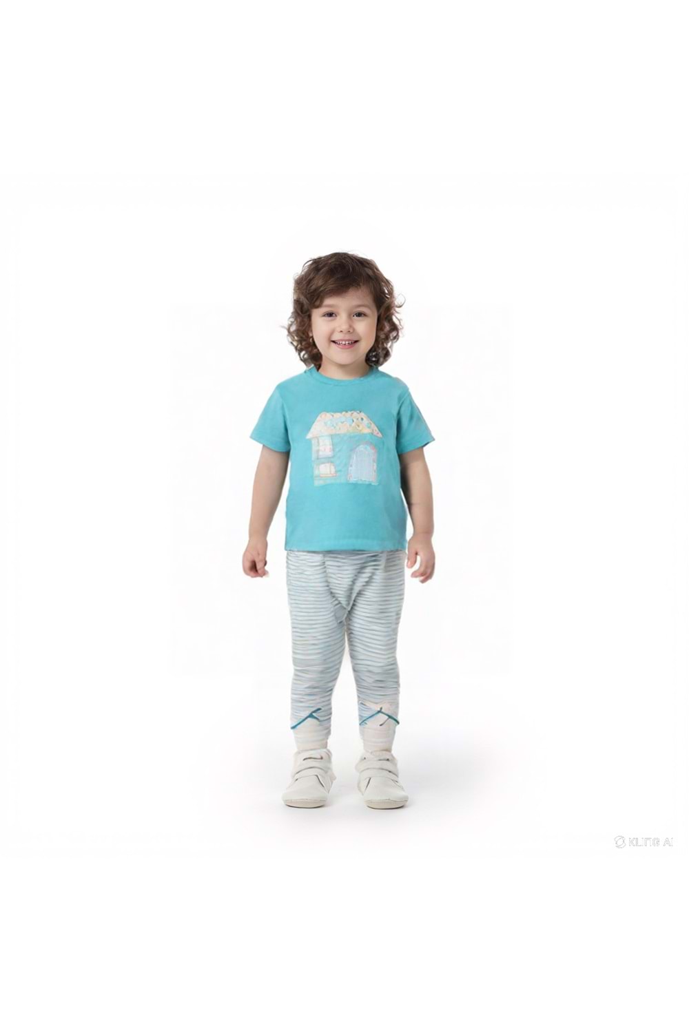 Ev Aplikeli Turkuaz Bebek Takım (2 Parça)