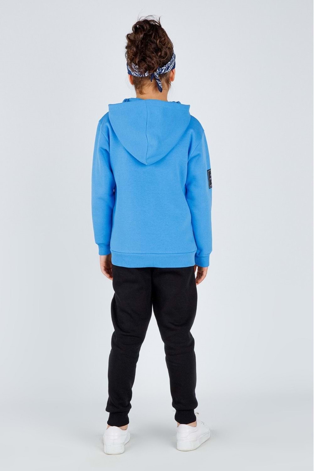 Kanguru Cepli Yarım Fermuarlı Önü Baskılı Kapüşonlu İçi Şardonlu Erkek Çocuk Eşofman Takımı