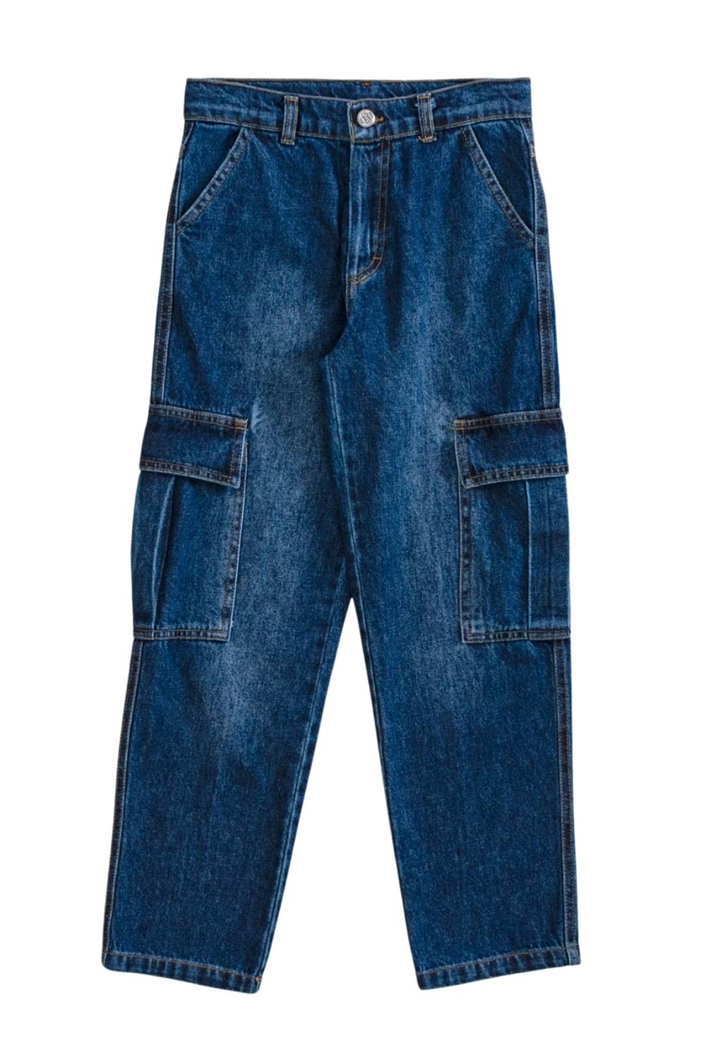 Kargo Cepli Bagi Model Kot Pantolon - Lacivert - 12-13 YAŞ