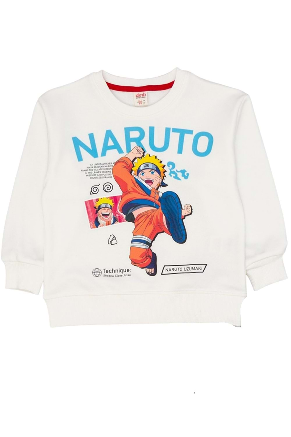 Önü Naruto Baskılı Sweat Eşofmanı Lastikli Paça Takım - Ekru - 4-5 YAŞ