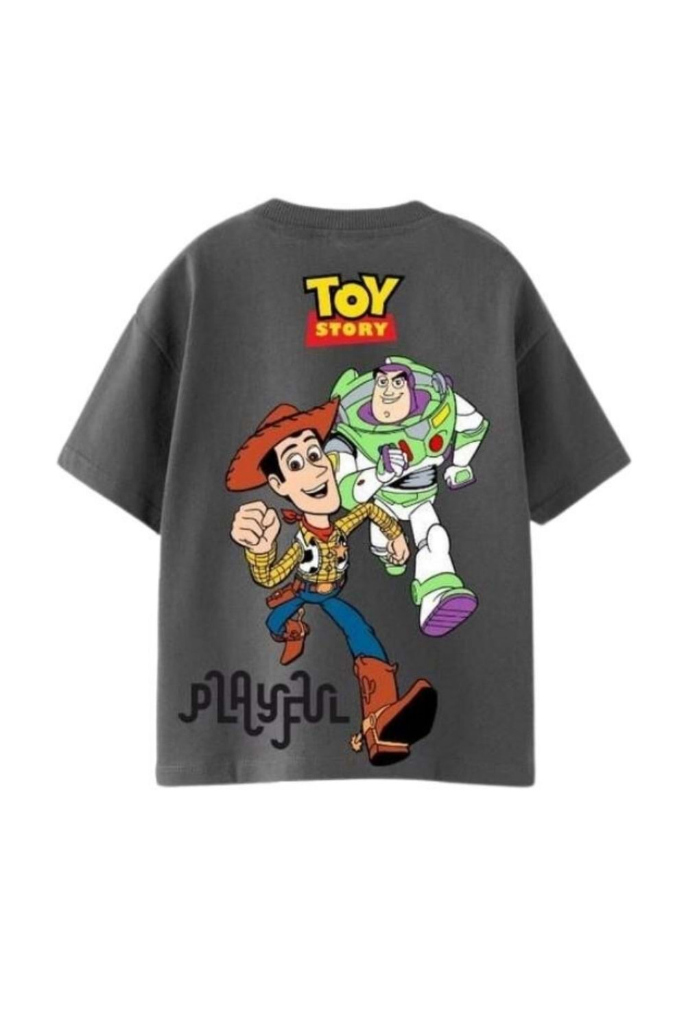 Woody Buzz Lightyear Baskılı Bisiklet Yaka Alt Üst Takım - Füme - 24-36 AY