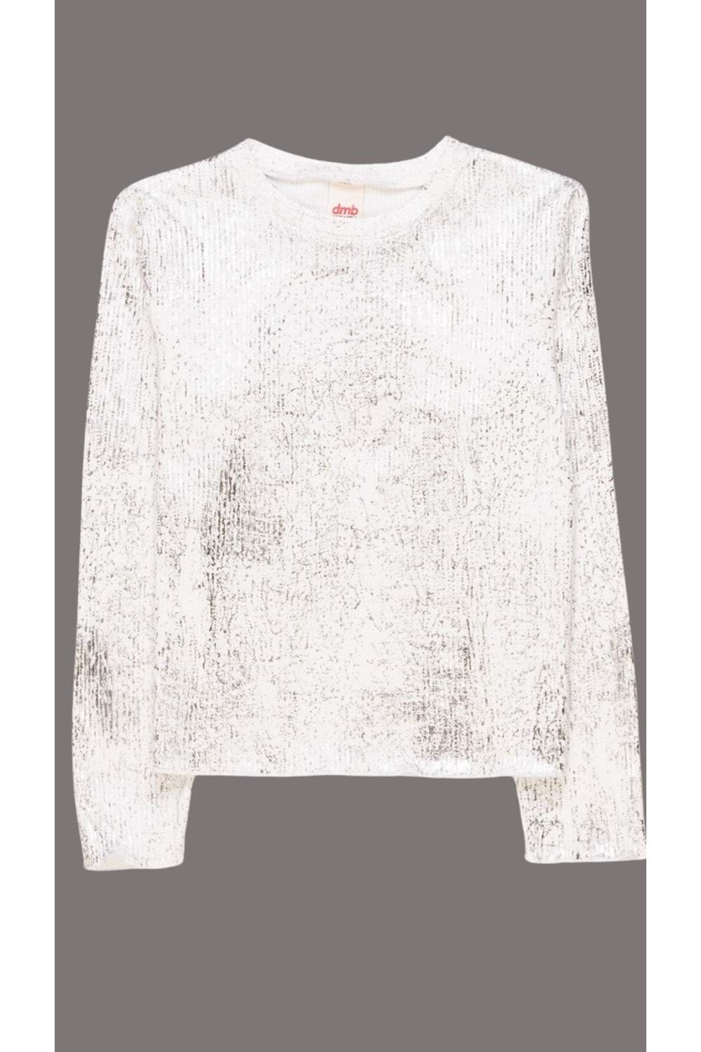 Varak Baskılı Beli Kolu Fırfırlı Kız Bady - Ekru - 6-7 YAŞ