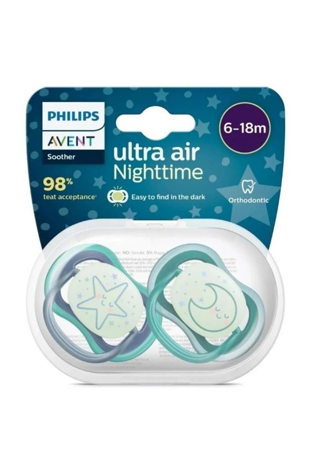 Philips Avent Ultra Air Gece Emziği 6-18 Ay 2'li Erkek Scf376-13