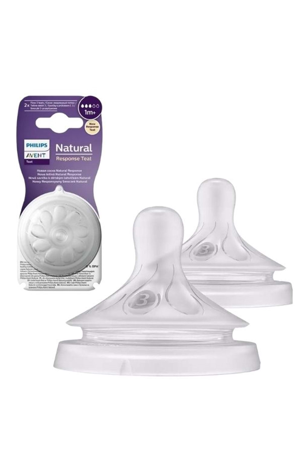 Philips Avent Doğal Tepkili 2'li Biberon Emziği 3 Numara 1 Ay