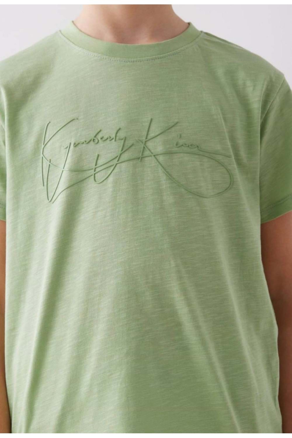 Bisiklet Yaka Yazı Baskılı Erkek T-shirt