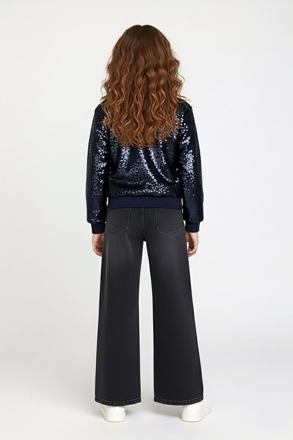 Kız Çocuk Payetli Bomber Ceket Işıltılı Şık Hırka