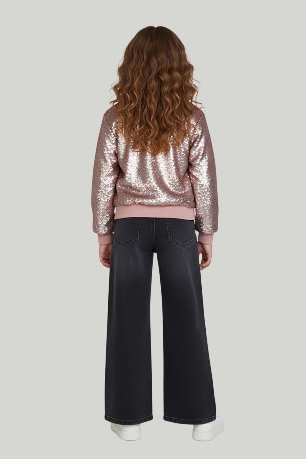 Kız Çocuk Payetli Bomber Ceket Işıltılı Şık Hırka