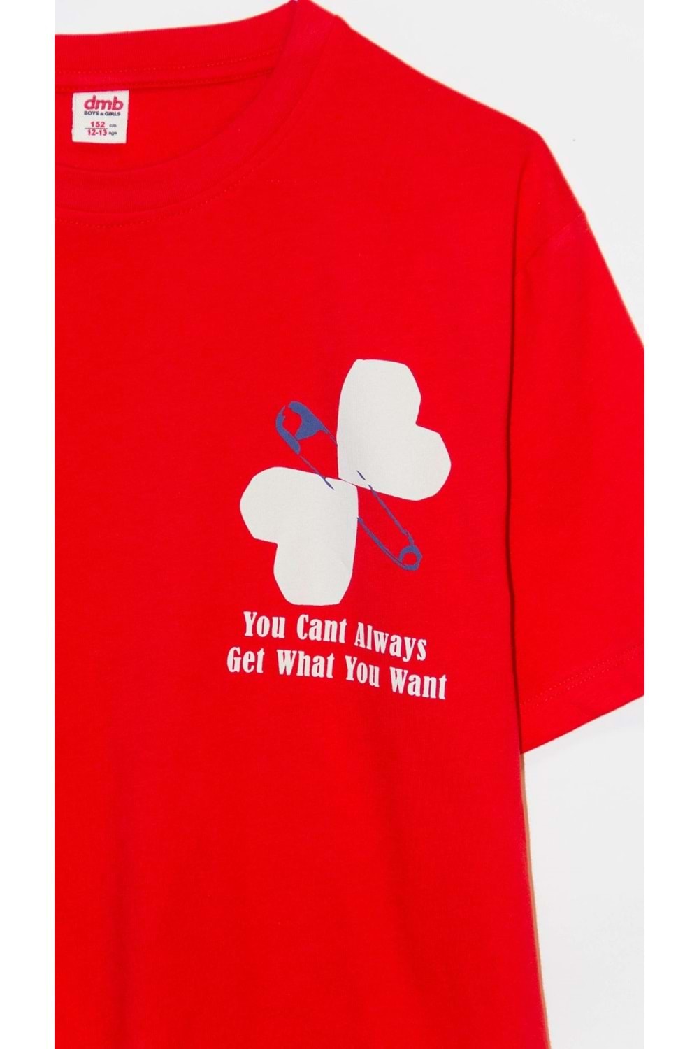 Önü Sırtı Baskılı Bisiklet Yaka Kız Çocuk T-Shirt