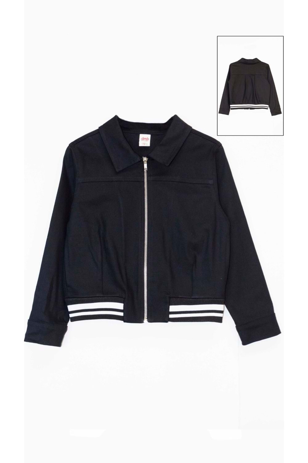 Beli Lastikli Düz Renk Kız Çocuk Gabardin Ceket