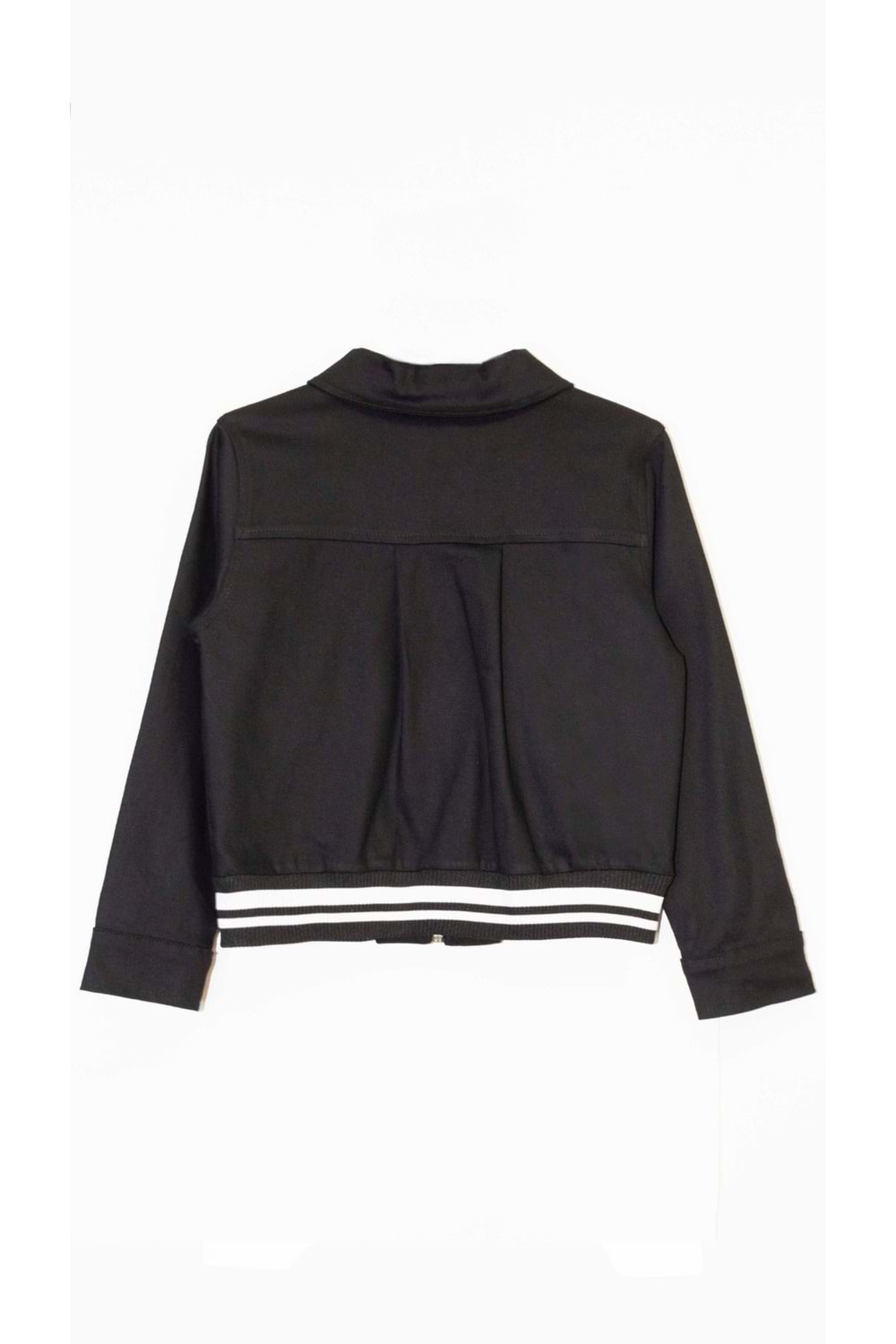 Beli Lastikli Düz Renk Kız Çocuk Gabardin Ceket