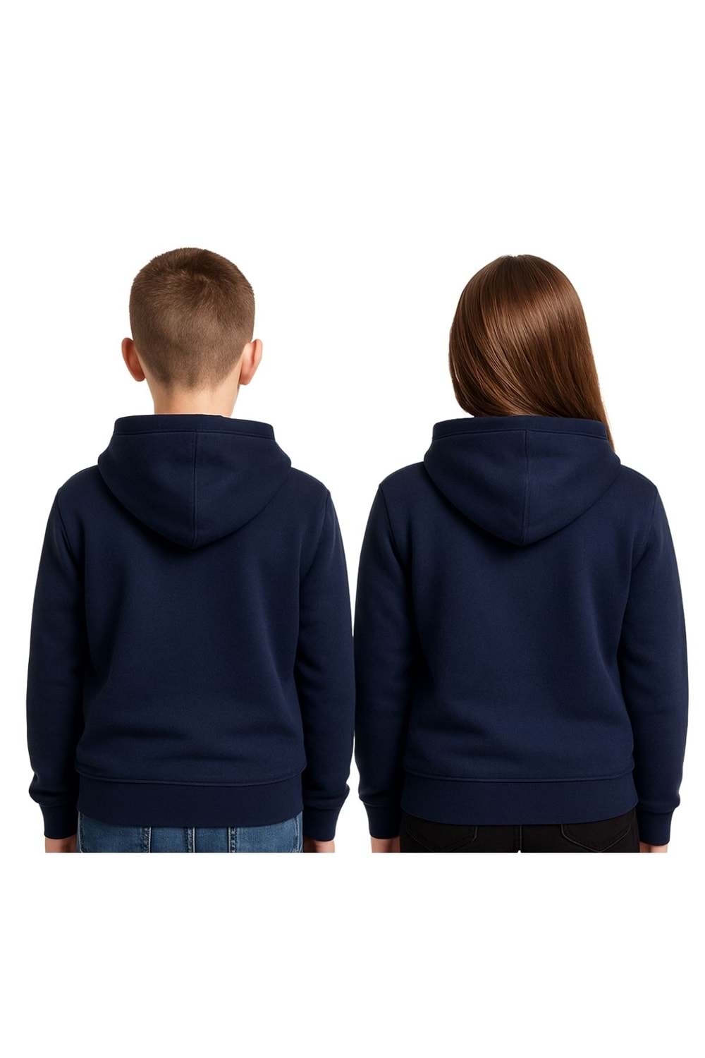 Unisex Çocuk Kapüşonlu Sweatshirt – Siyah & Lacivert,