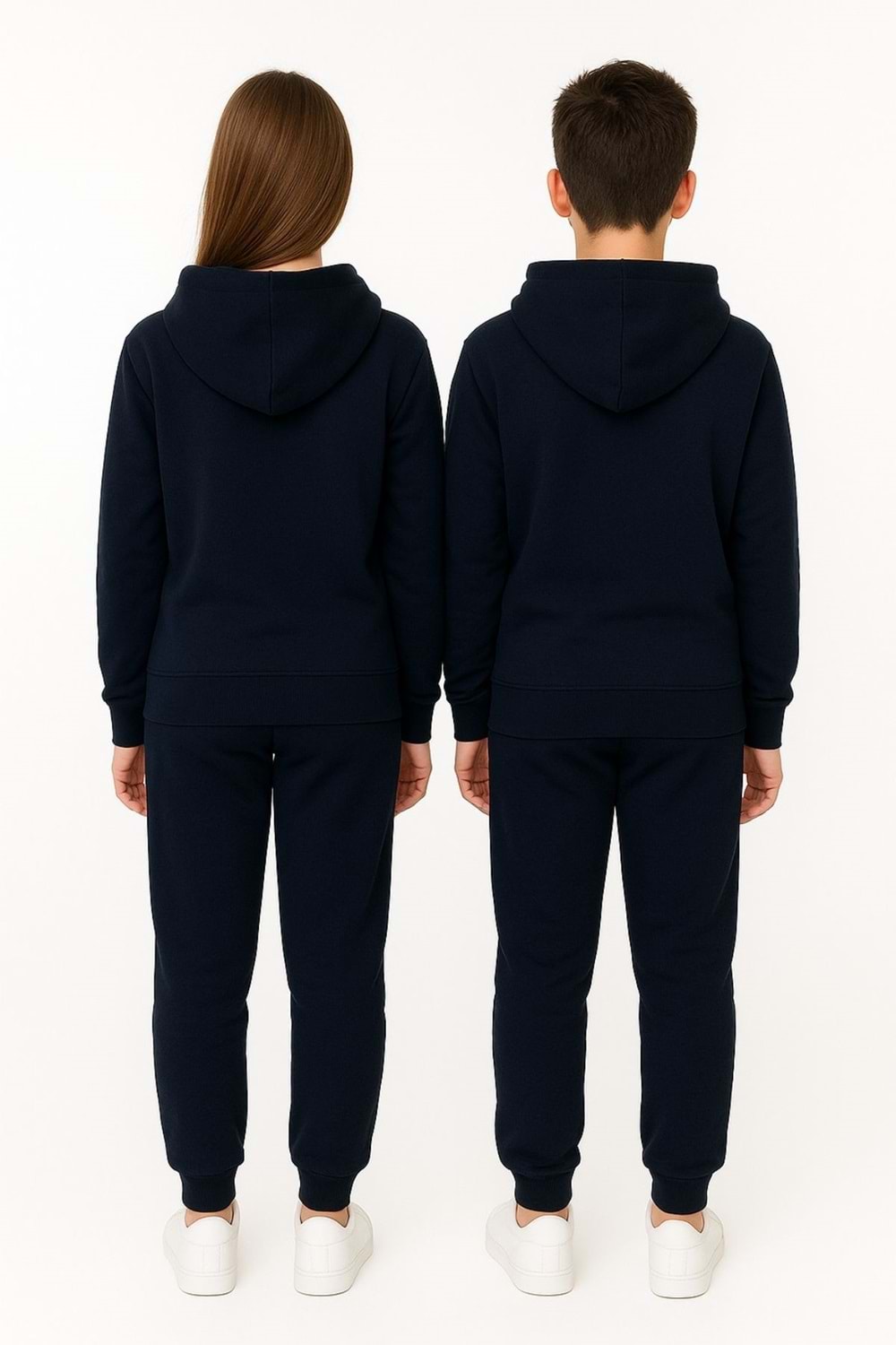 Unisex Çocuk Kapüşonlu Sweatshirt – Siyah & Lacivert