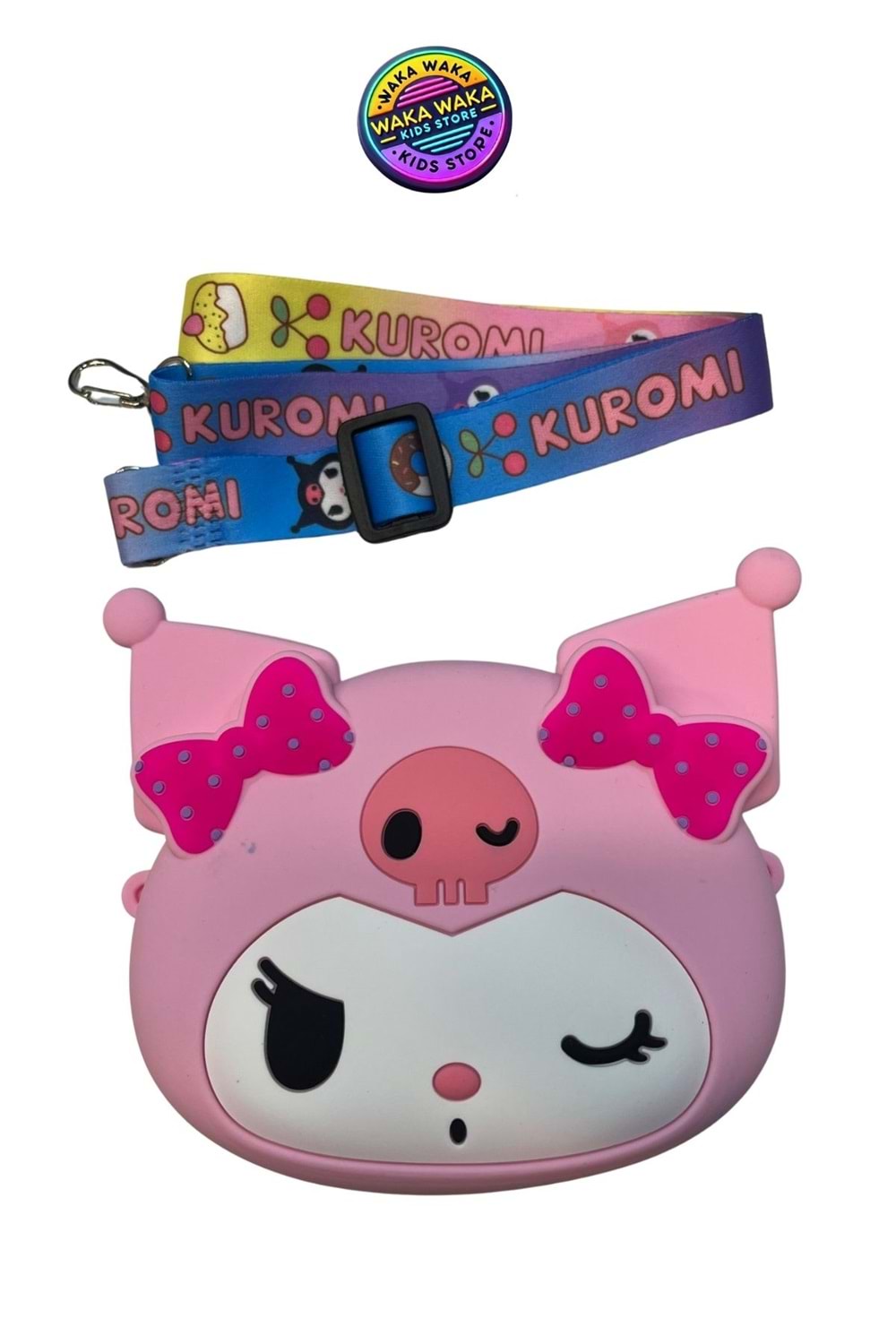Kuromi Desenli Çocuk Omuz Çantası | Sevimli Renkli Askılı Mini Çanta