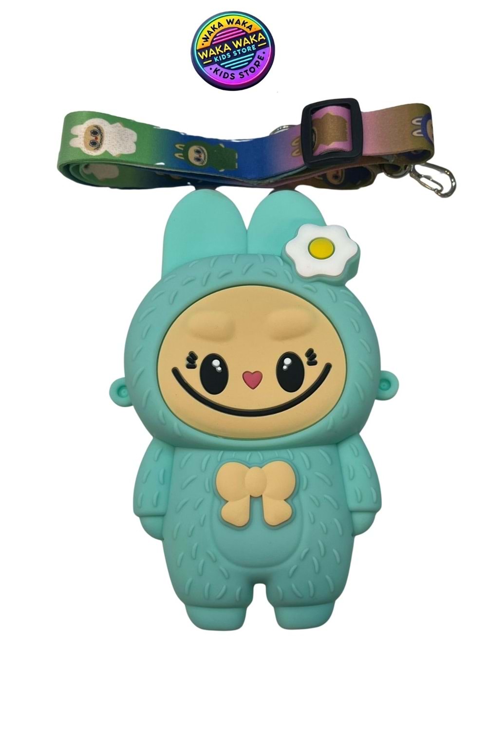 Çocuk Silikon Crossbody Çanta | Sevimli Karakter Omuz Çantası + Askı | Renk Seçenekli