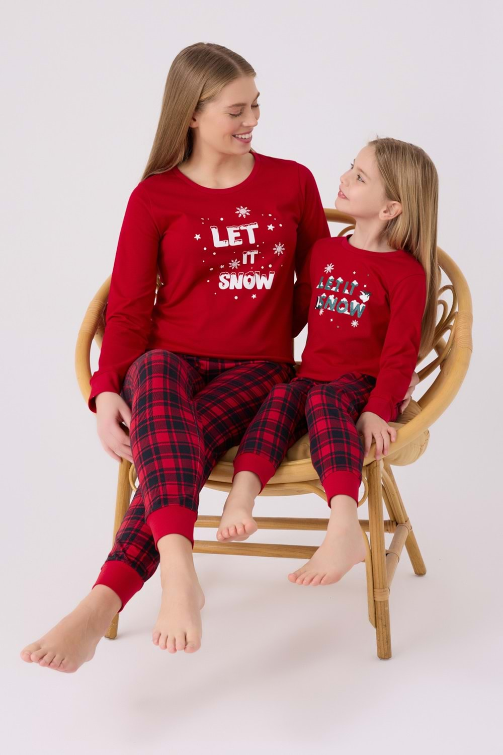 Letıt Snow Noel Temalı Kız Çocuk Pijama Takım