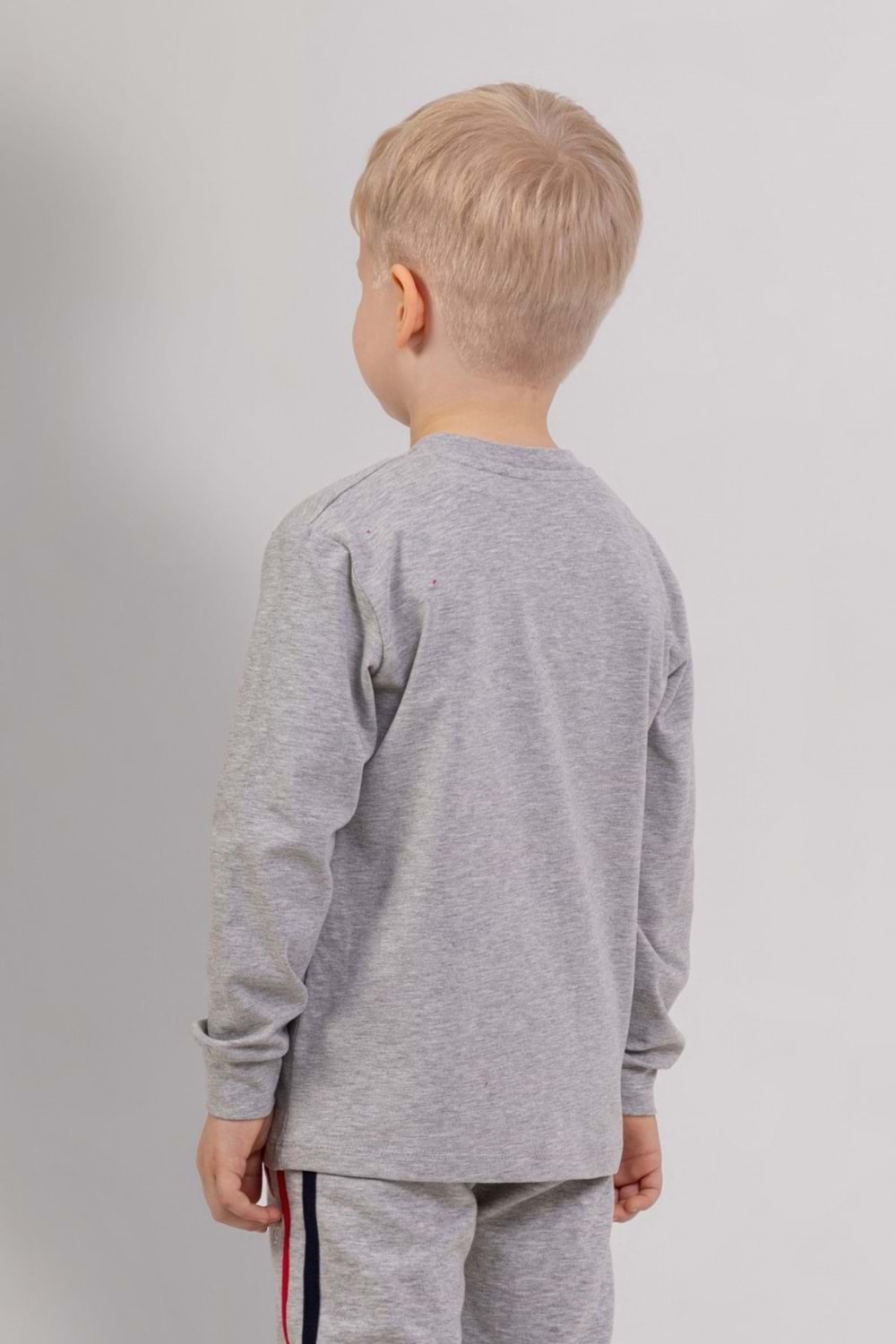 Erkek Çocuk Gri ATH Baskılı Uzun Kollu Sweatshirt