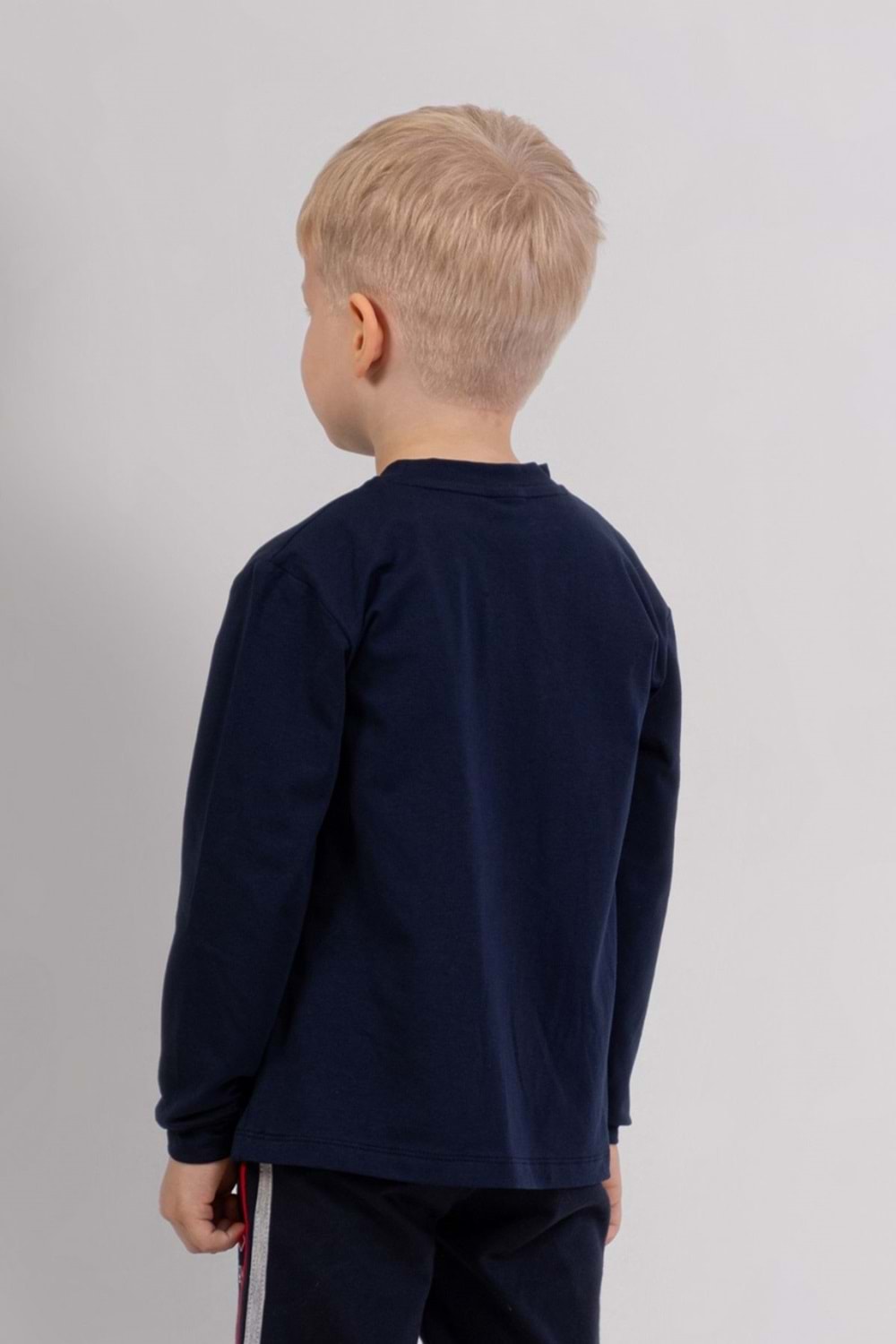 Erkek Çocuk Gri ATH Baskılı Uzun Kollu Sweatshirt
