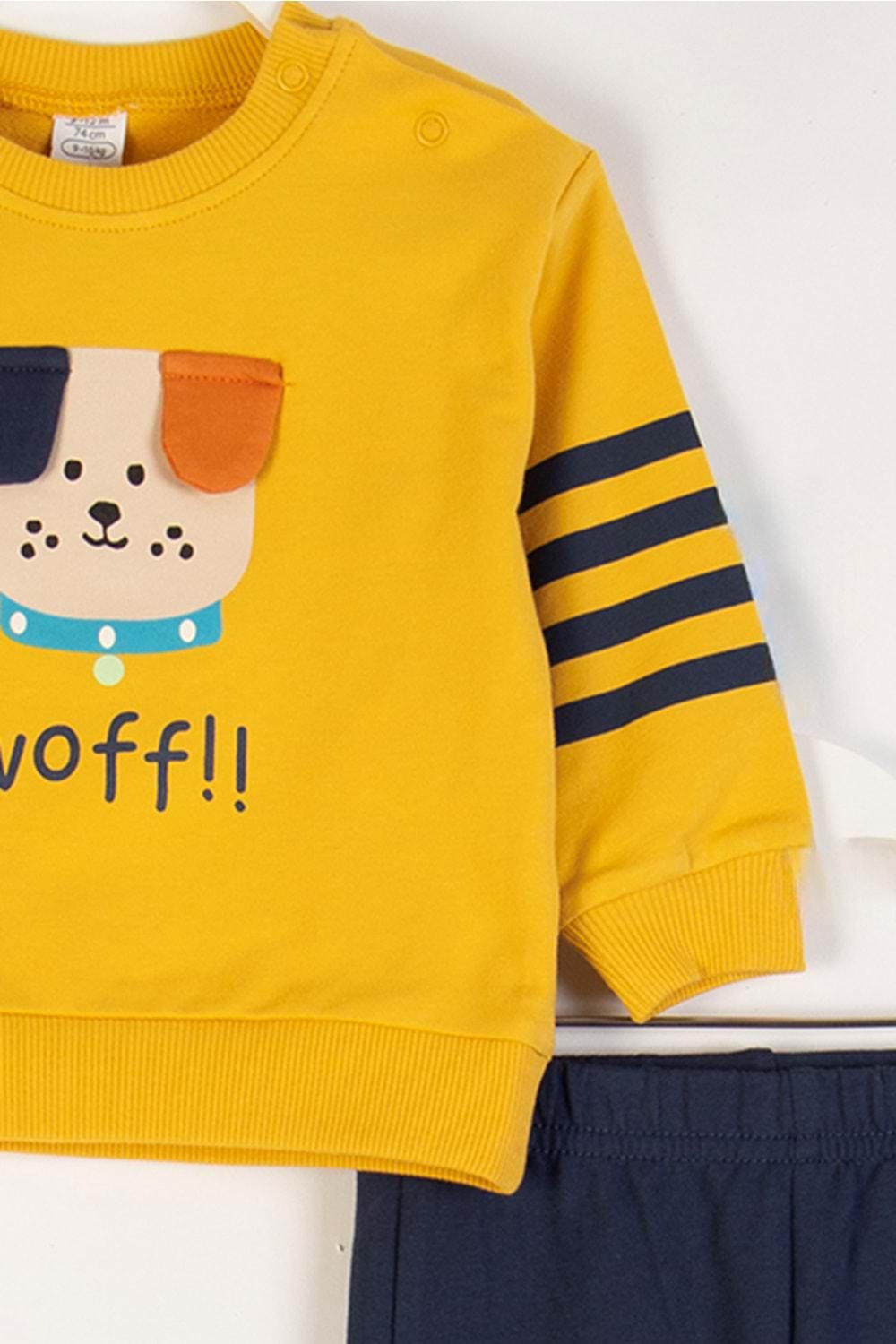 Köpek Baskılı Kulak Detaylı Erkek Bebek Eşofman Takım