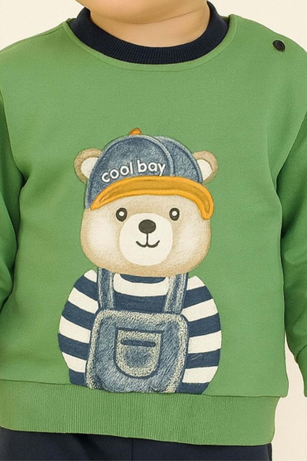 Erkek Çocuk Sweatshirt ve Eşofman Altı Takım Köpek Bear Desenli Rahat Günlük Giyim