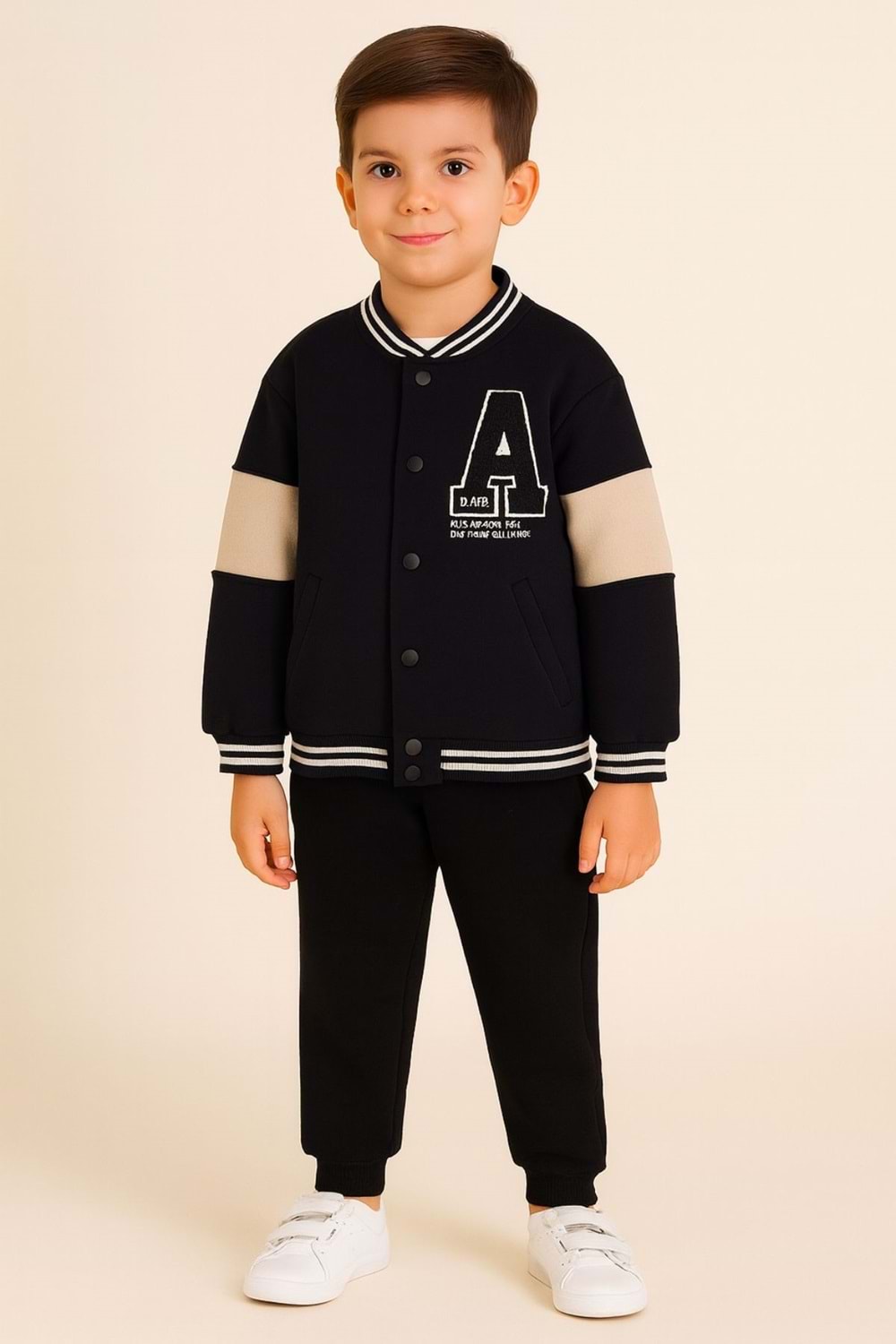 Erkek Çocuk Kolej Tarzı Bomber Sweatshirt Ceket