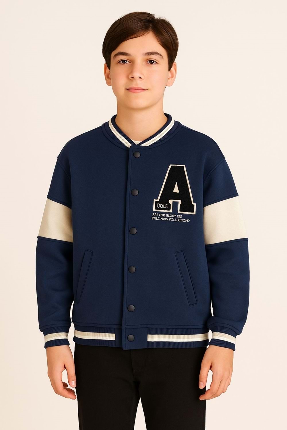 Erkek Çocuk Kolej Tarzı Bomber Sweatshirt Ceket