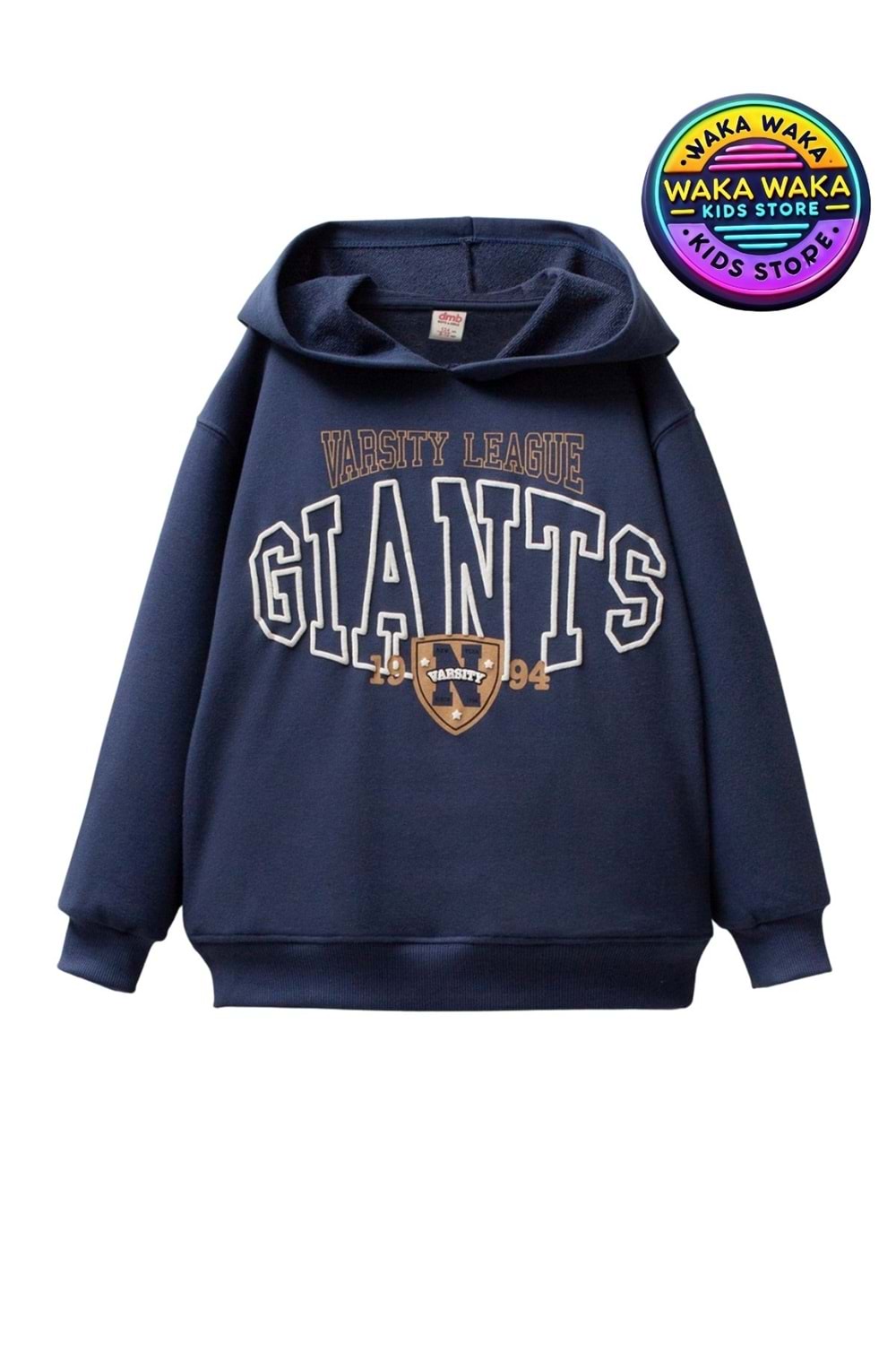 Erkek Çocuk Lacivert Varsity League Giants Baskılı Kapüşonlu Sweatshirt