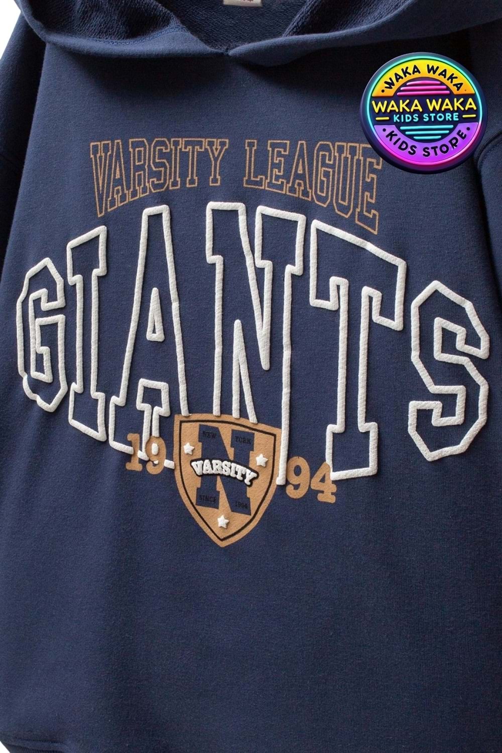 Erkek Çocuk Lacivert Varsity League Giants Baskılı Kapüşonlu Sweatshirt