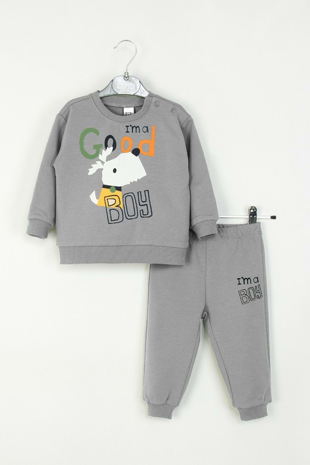 Erkek Çocuk 2-3 Yaş Eşofman Takımı – “I’m a Good Boy” Baskılı Sweatshirt & Alt