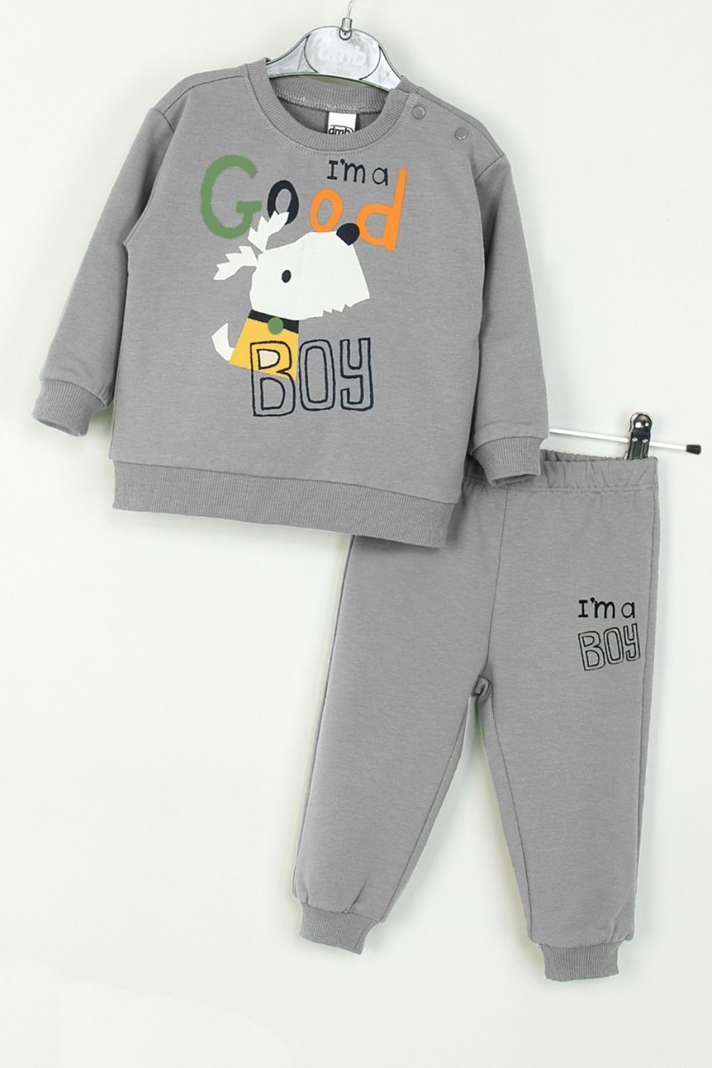 Erkek Çocuk 2-3 Yaş Eşofman Takımı – “I’m a Good Boy” Baskılı Sweatshirt & Alt