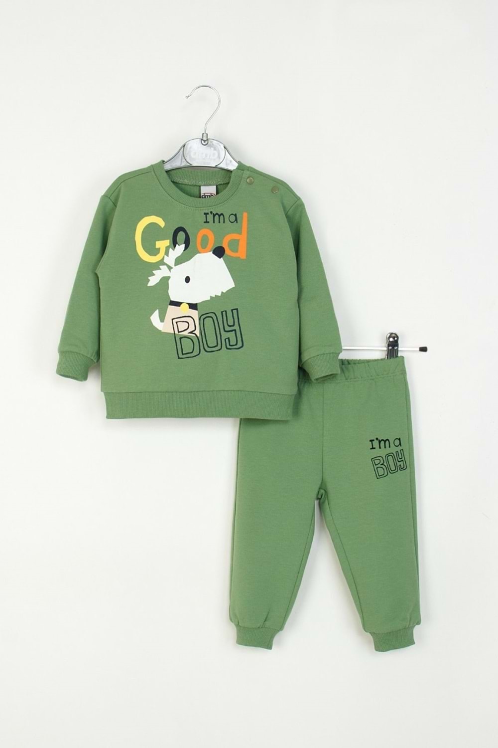 Erkek Çocuk 2-3 Yaş Eşofman Takımı – “I’m a Good Boy” Baskılı Sweatshirt & Alt