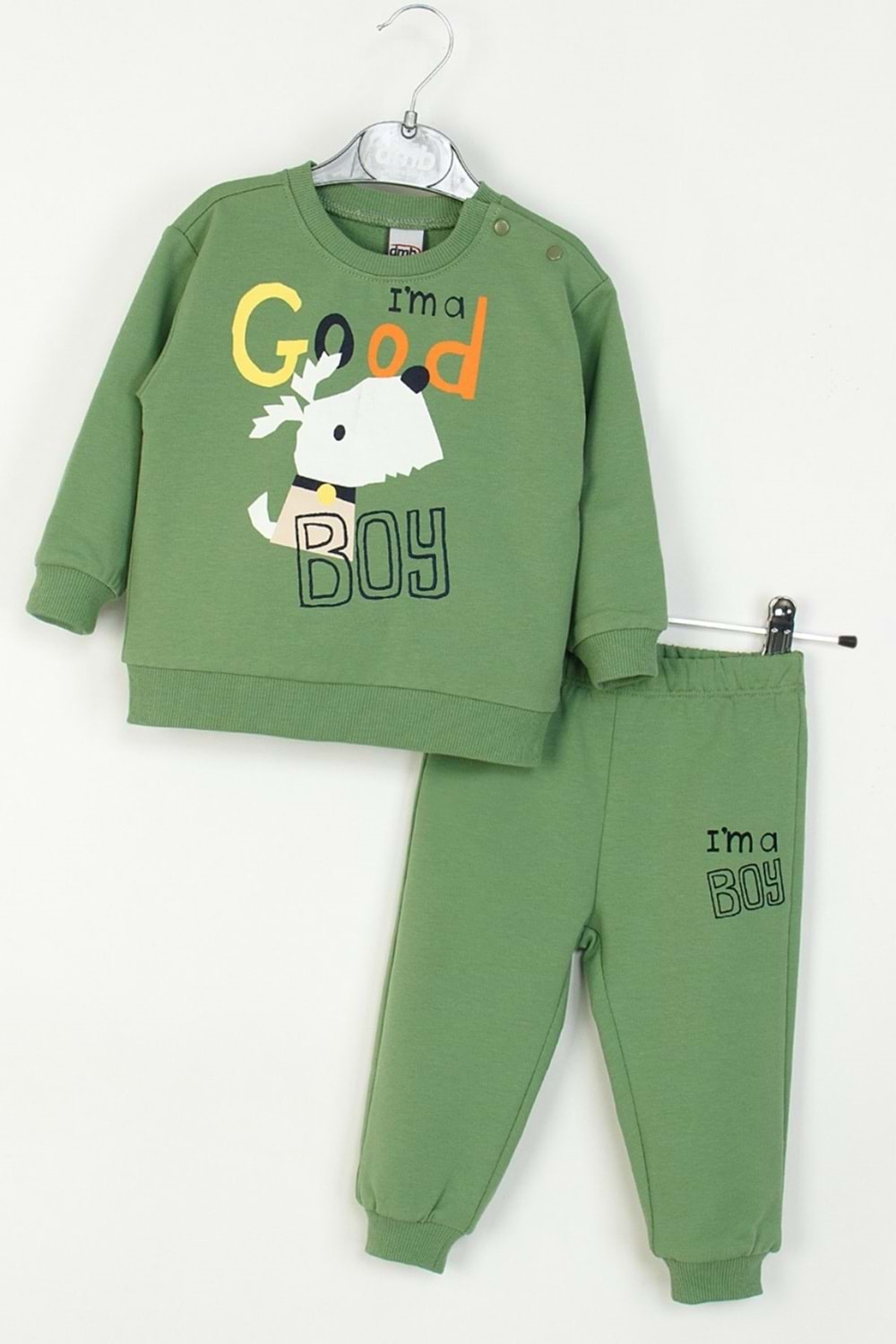 Erkek Çocuk 2-3 Yaş Eşofman Takımı – “I’m a Good Boy” Baskılı Sweatshirt & Alt