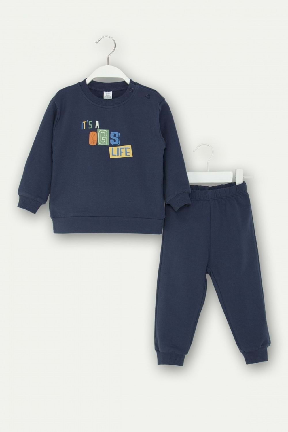 Erkek Çocuk Yaş Eşofman Takımı “It’s a Dog’s Life” Baskılı Sweatshirt & Alt