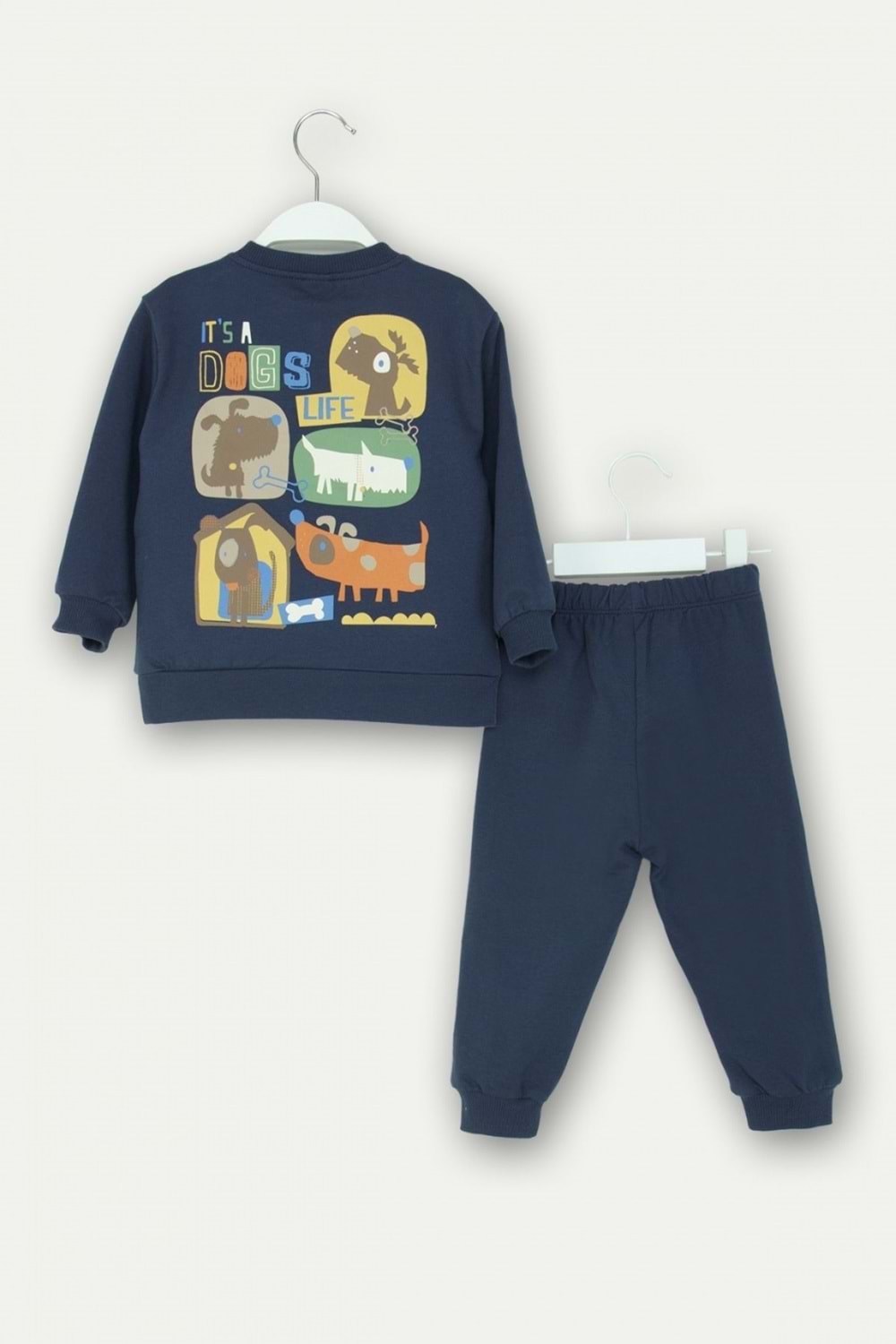 Erkek Çocuk Yaş Eşofman Takımı “It’s a Dog’s Life” Baskılı Sweatshirt & Alt