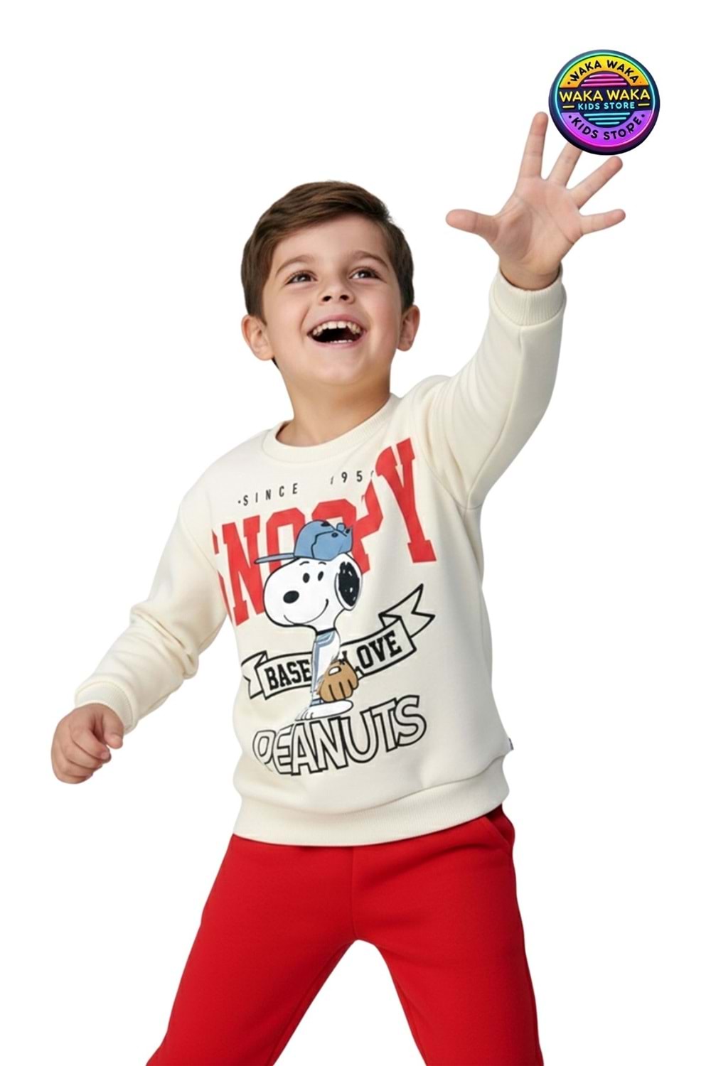 Erkek Çocuk Snoopy Baskılı Renkli Eşofman Takımı