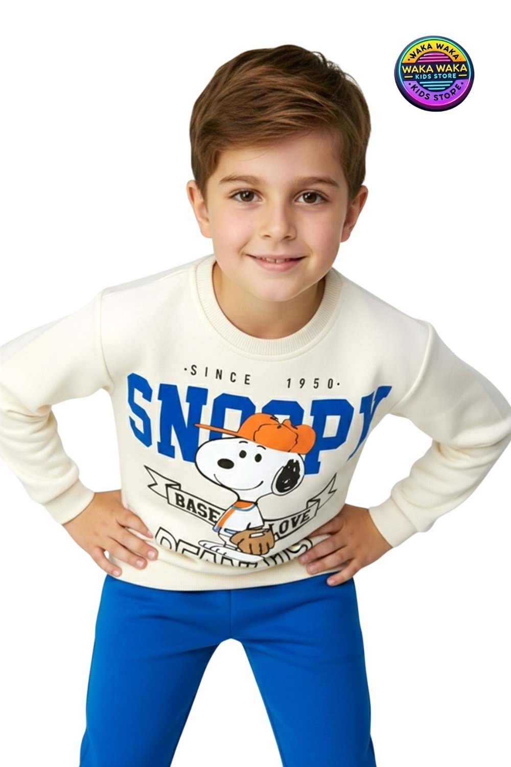 Erkek Çocuk Snoopy Baskılı Renkli Eşofman Takımı