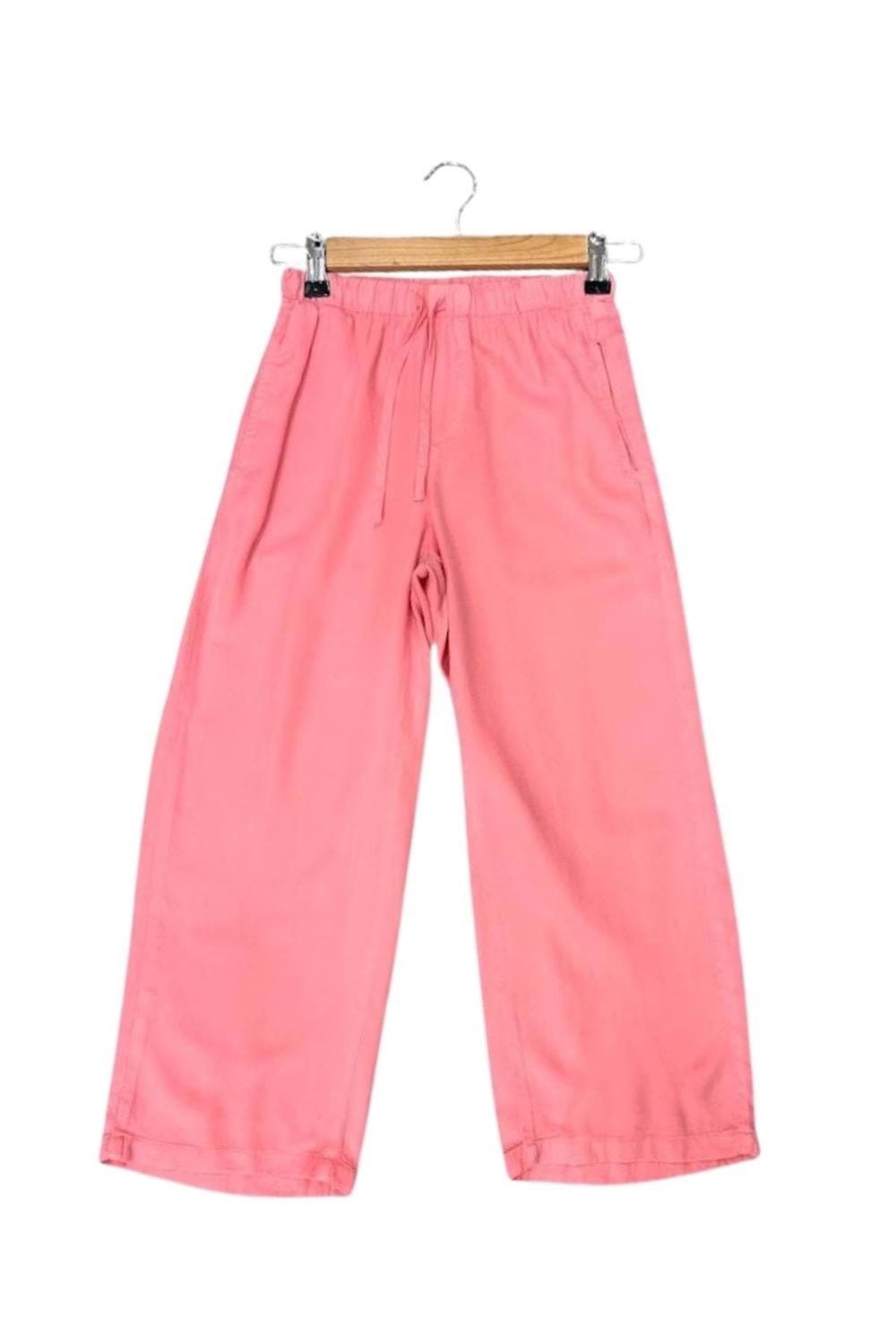 Pembe Geniş Paça Bağcıklı Kız Çocuk Pantolon - Pembe