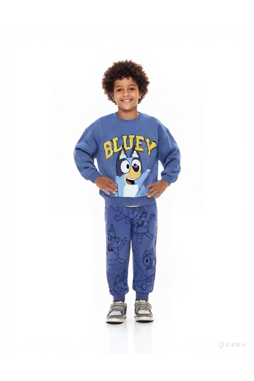 Bluey Aplikeli Karakter Baskılı Erkek Çocuk Eşofman Takım