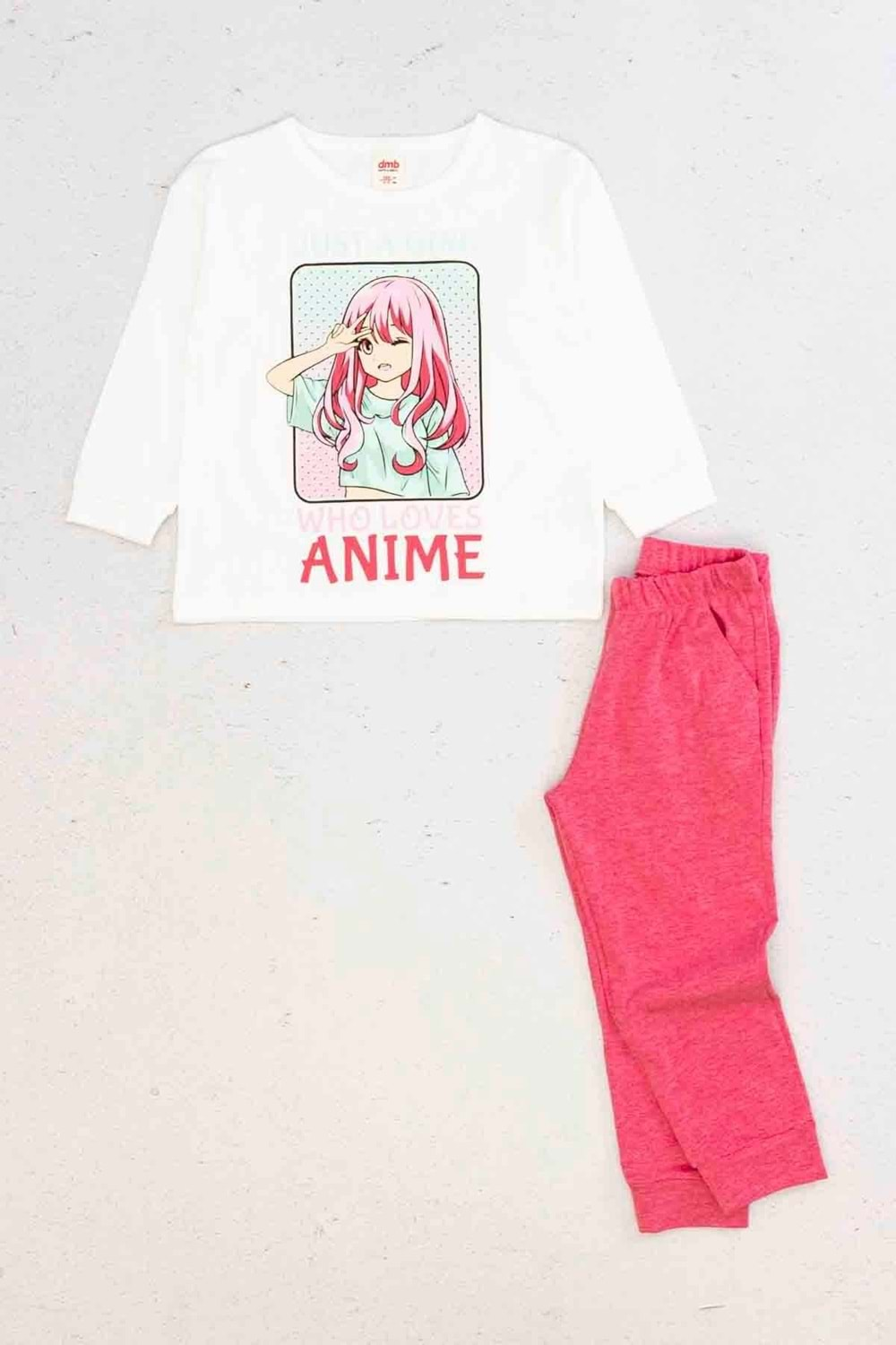 Anime Baskılı Kız Çocuk Pijama Takım