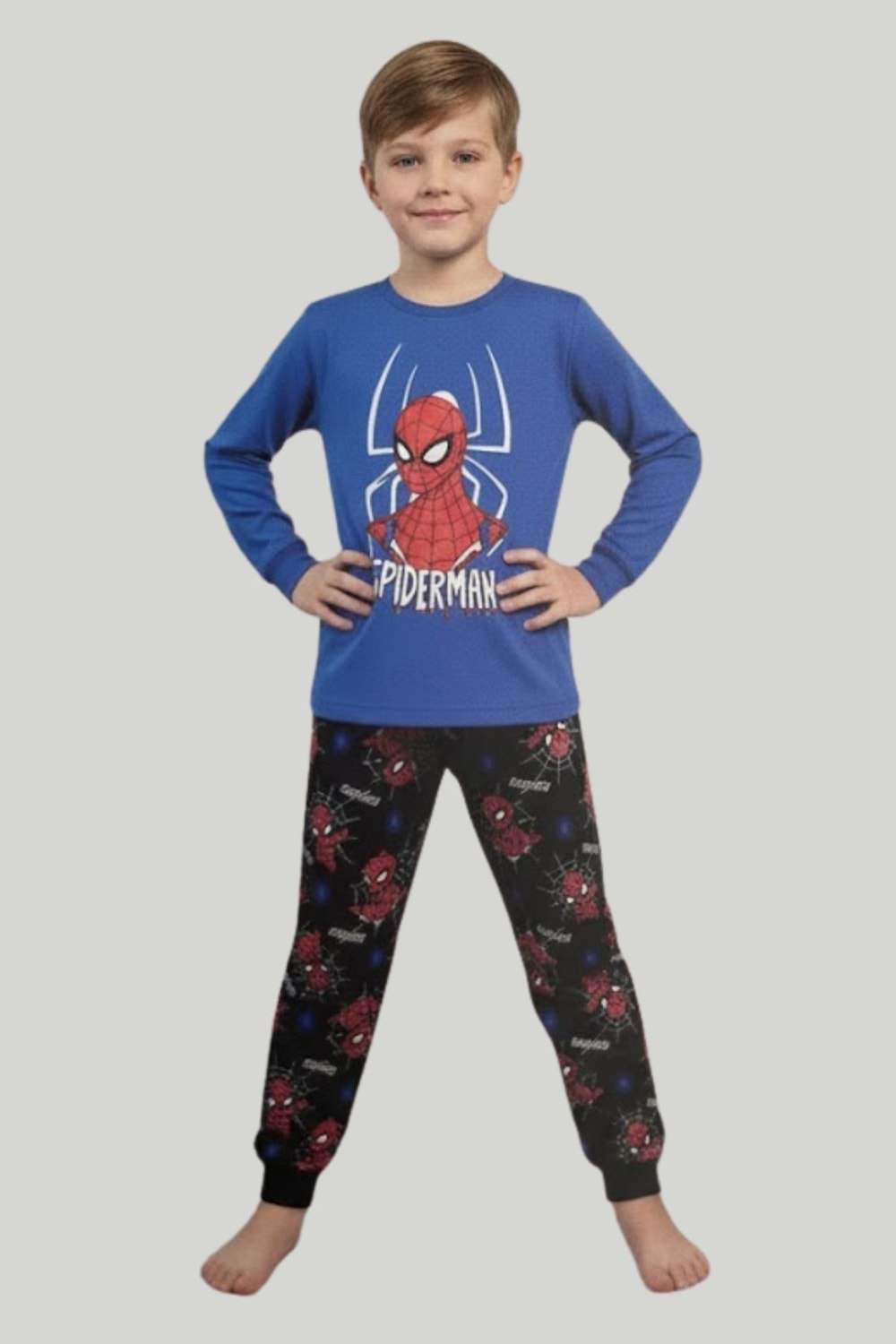 Spider-Man (Örümcek Adam) Lisanslı Erkek Çocuk Uzun Kollu Pijama Takımı