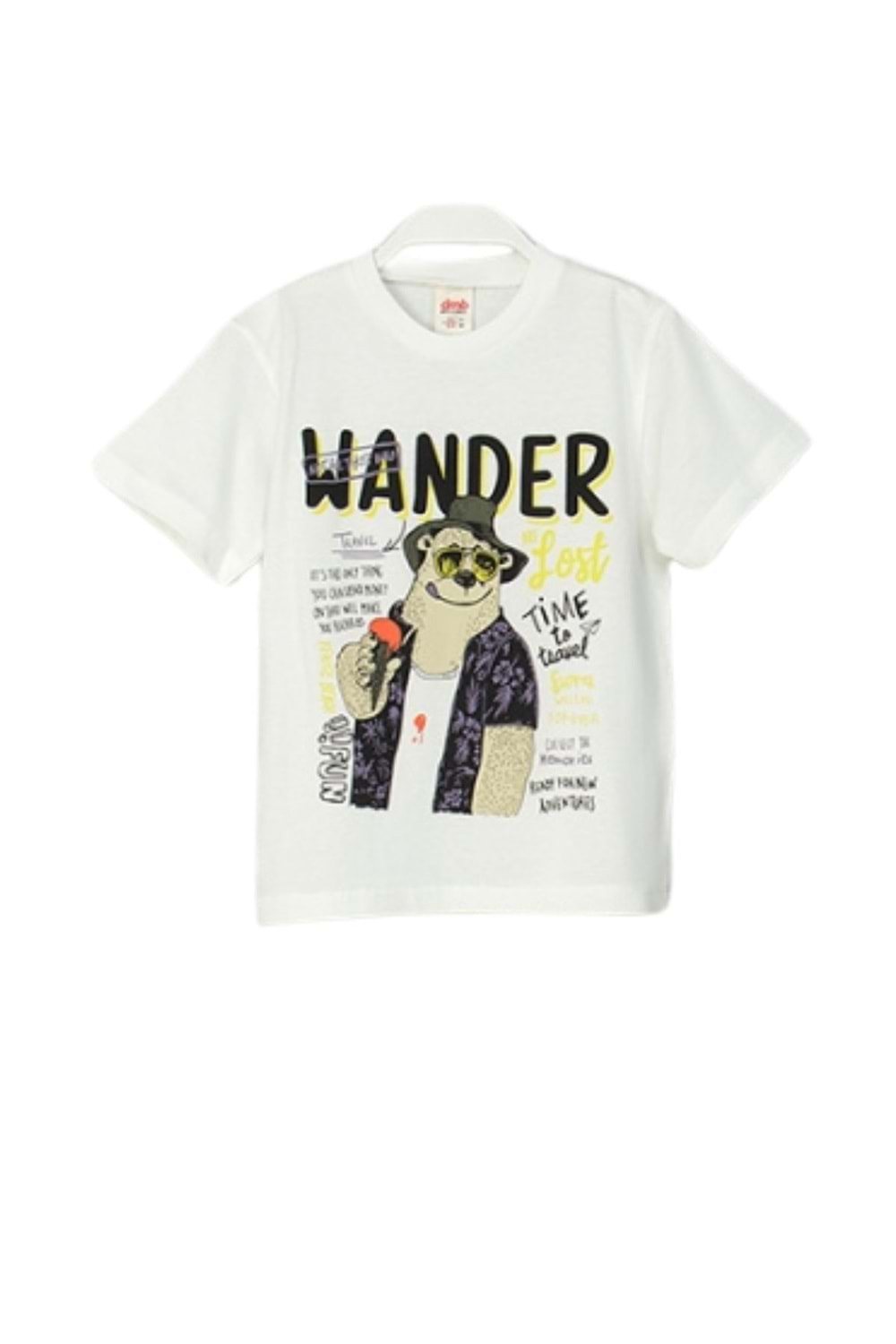Wander Bear Baskılı Erkek Çocuk Tişört ve Şort Takımı