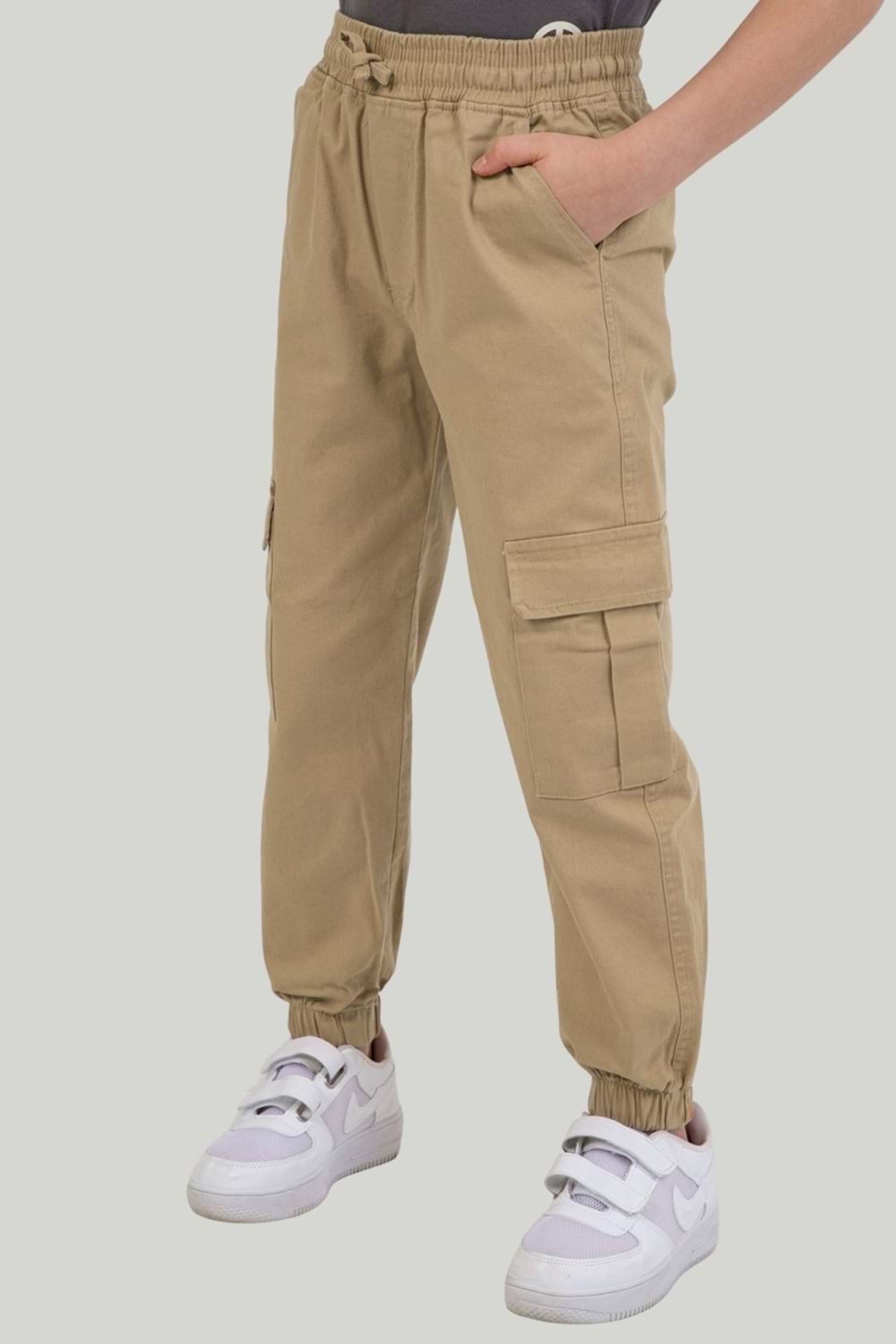 Kargo Cepli Beli Paçaları Lastikli Erkek Çocuk Kargo Pantolon