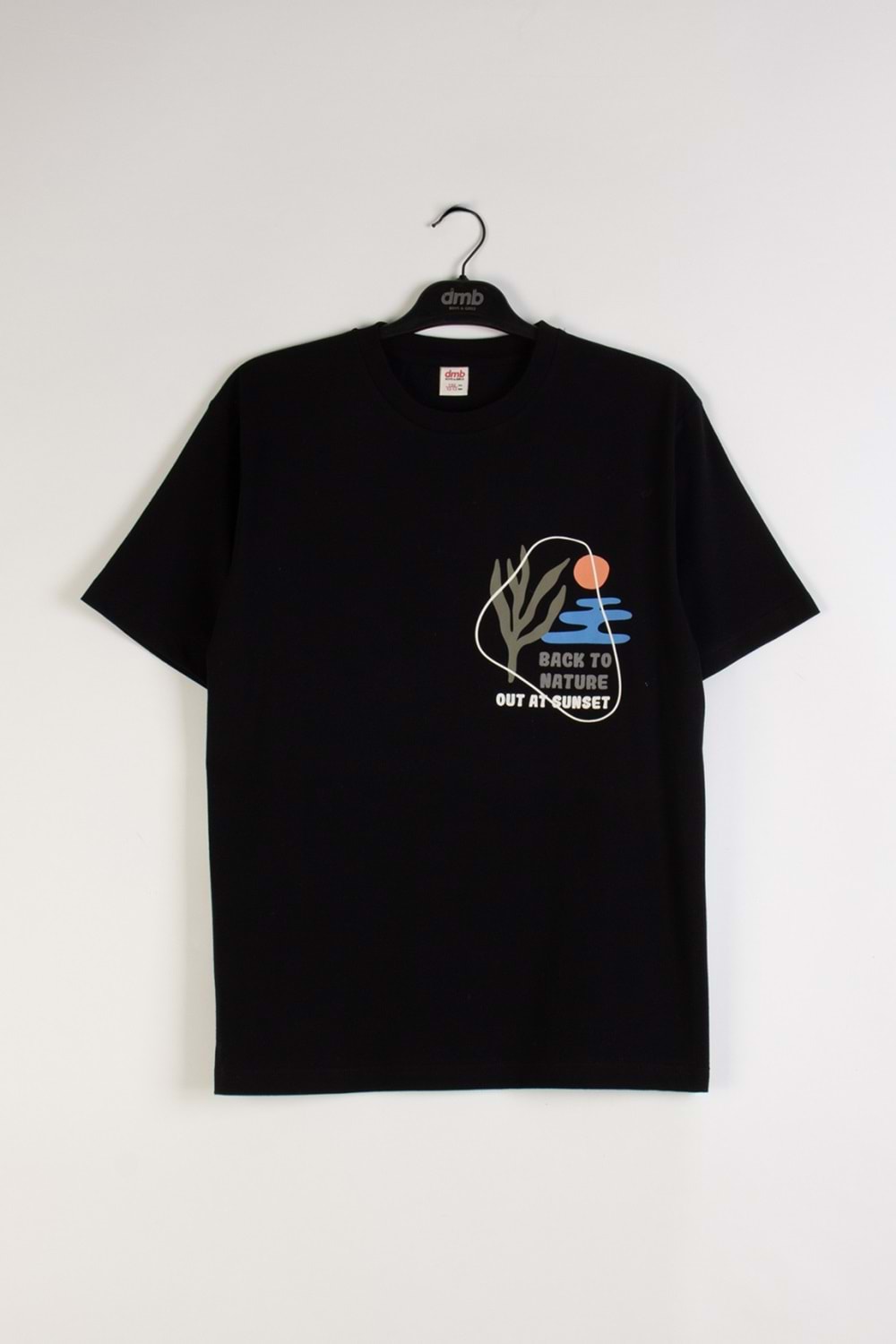 Önü Sırtı Baskılı Bisiklet Yaka Erkek Çocuk T-Shirt - Siyah
