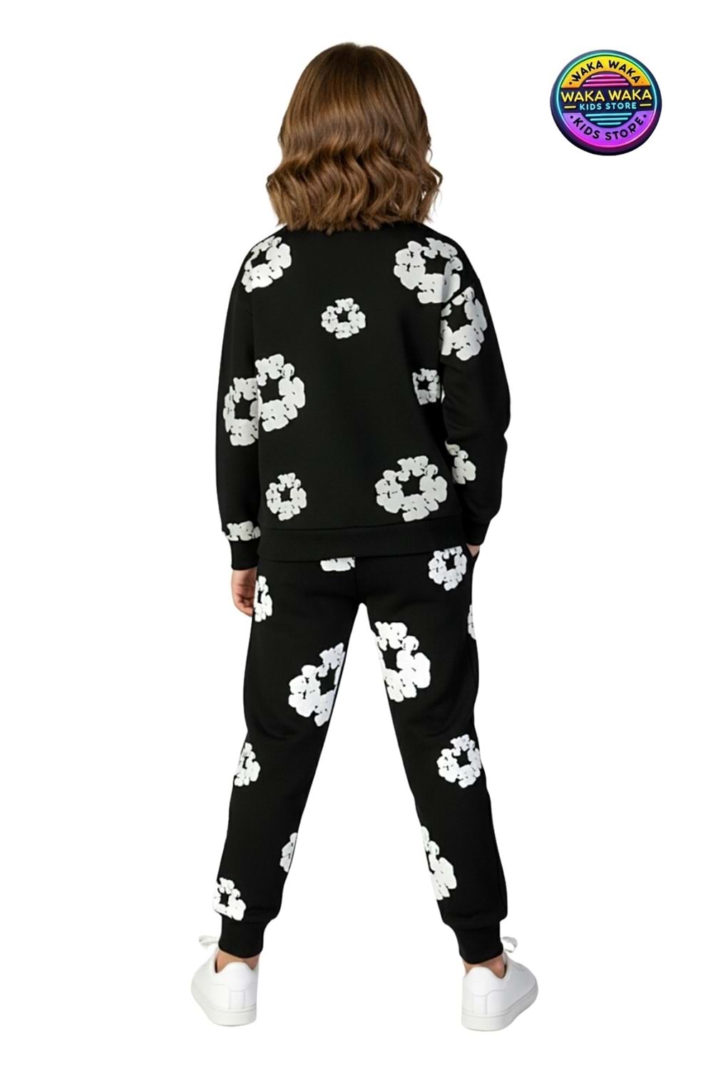 Çocuk Unisex Siyah Beyaz Desenli İkili Takım