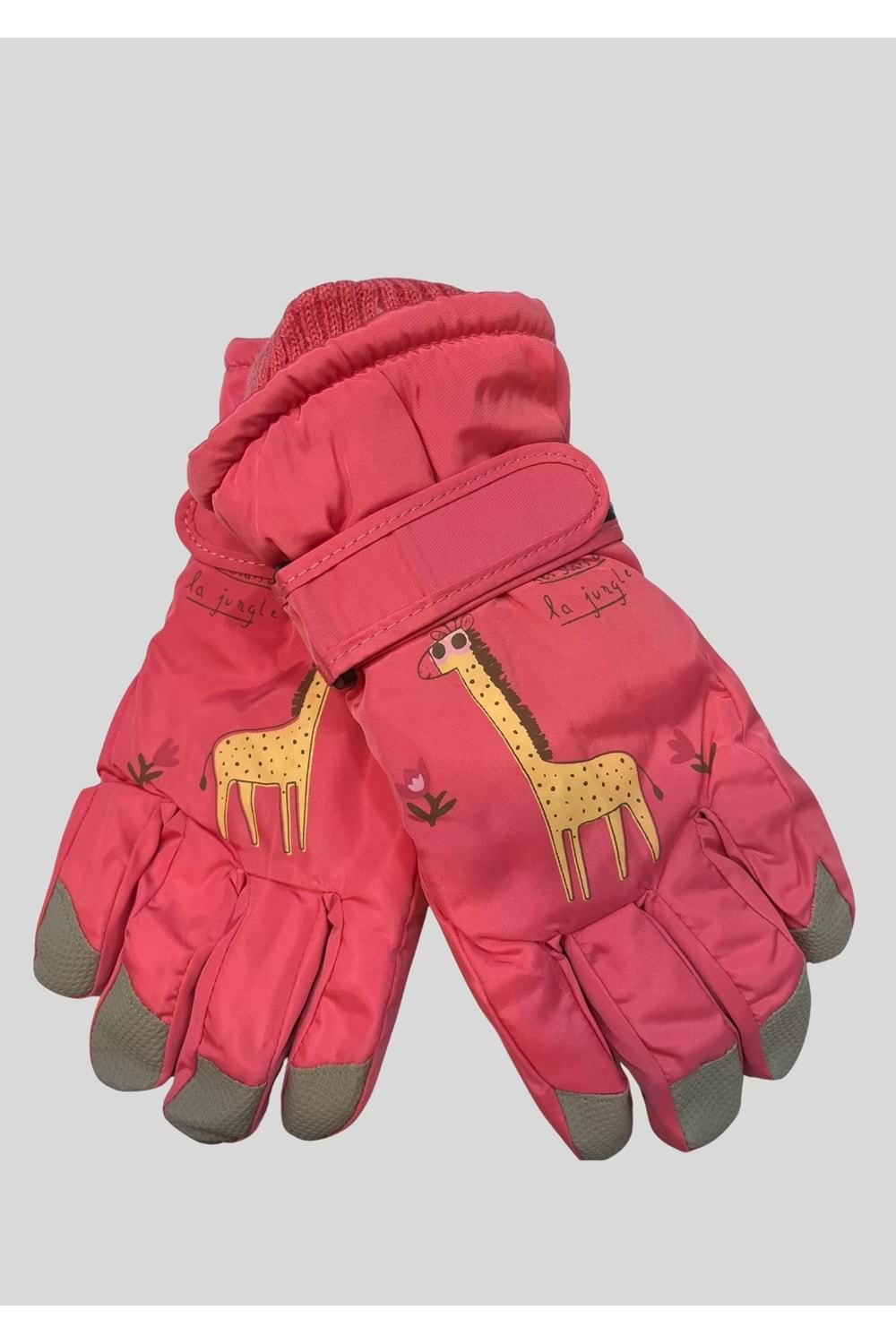 Çocuk Zürafa Desenli Su Geçirmez Kışlık Eldiven