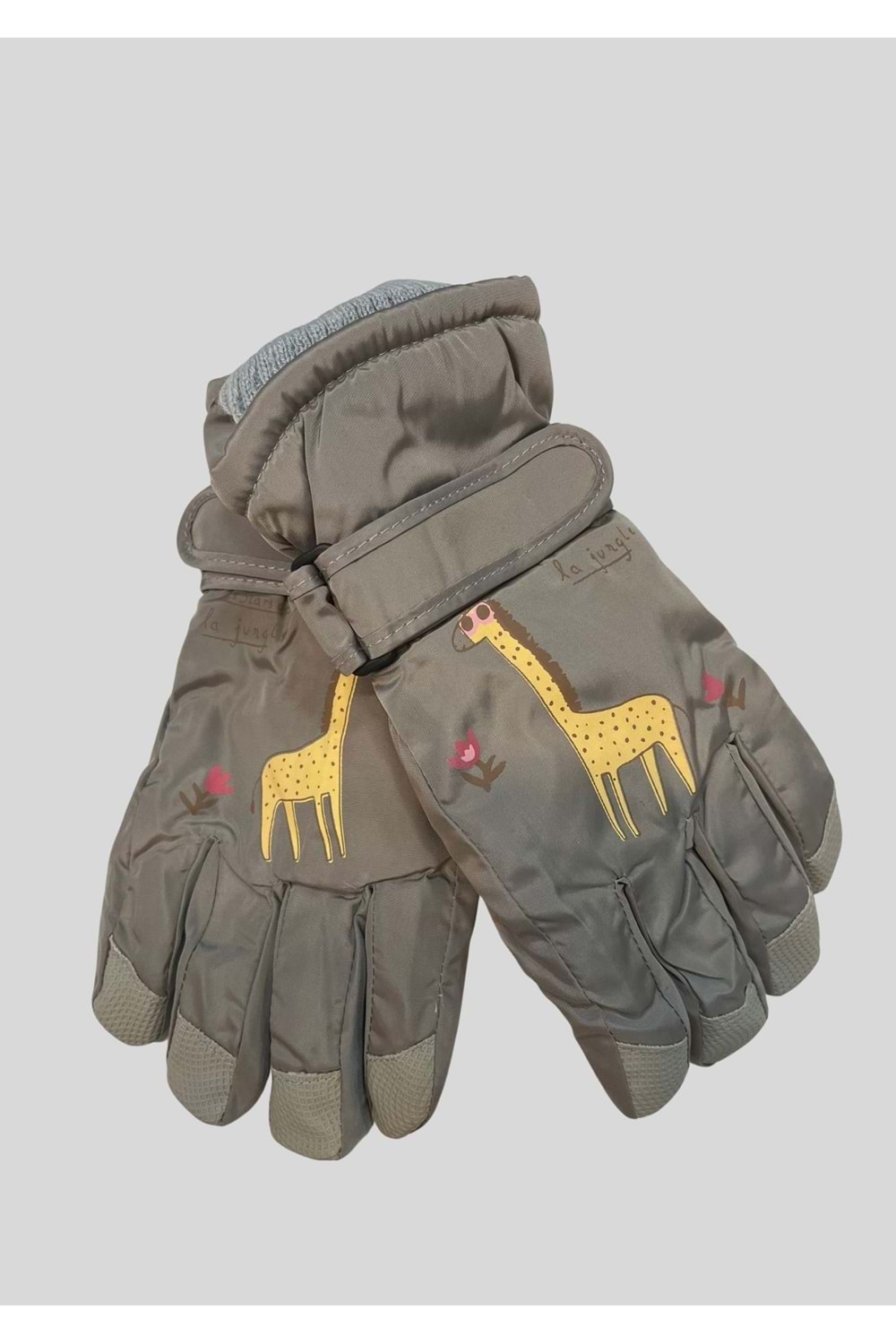 Çocuk Zürafa Desenli Su Geçirmez Kışlık Eldiven