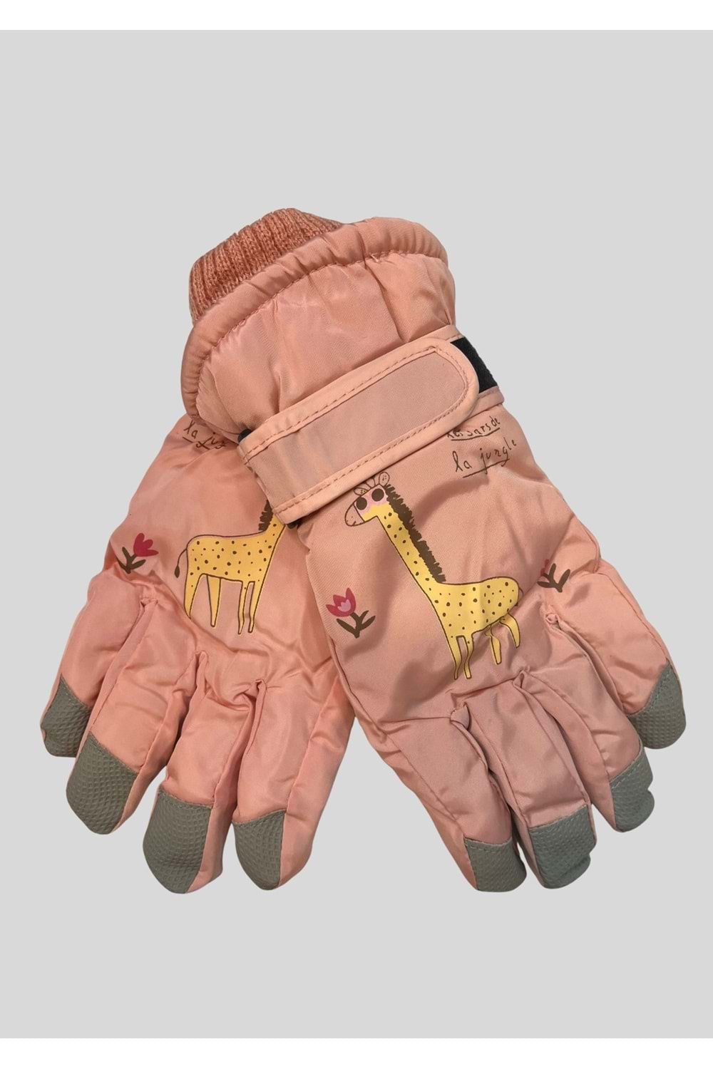 Çocuk Zürafa Desenli Su Geçirmez Kışlık Eldiven