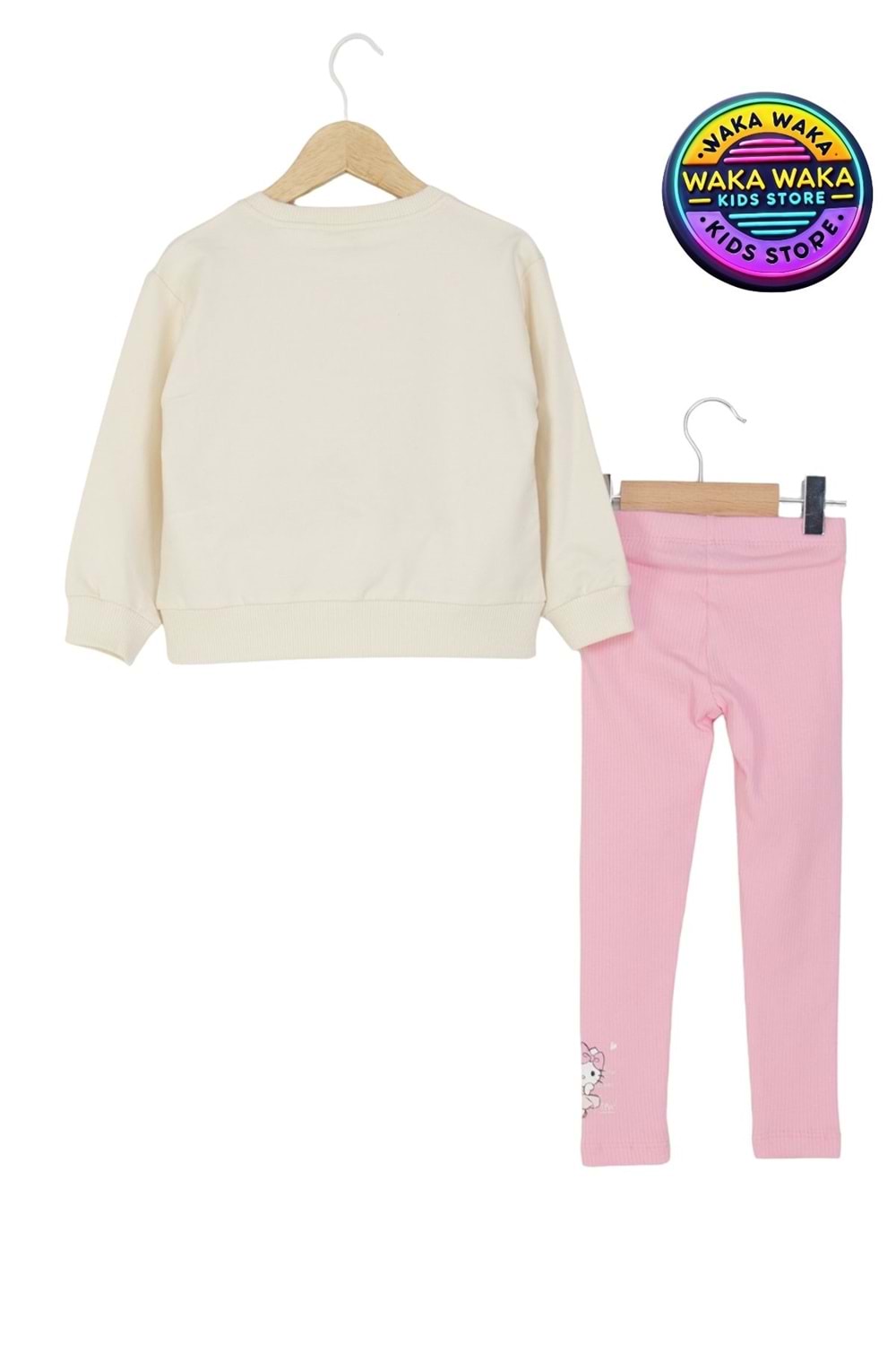 Hello Kitty Baskılı Kız Çocuk Sweatshirt ve Tayt Takımı
