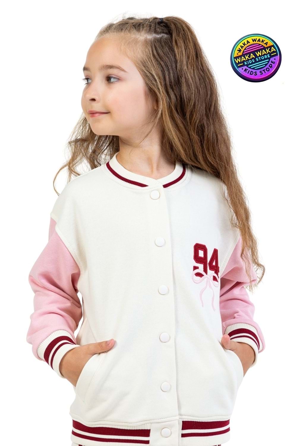 Kız Çocuk 94 Nakışlı Strong Girls Club Kolej Hırka