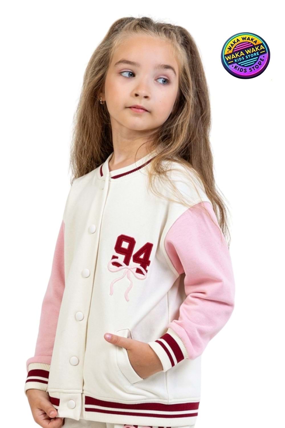 Kız Çocuk 94 Nakışlı Strong Girls Club Kolej Hırka