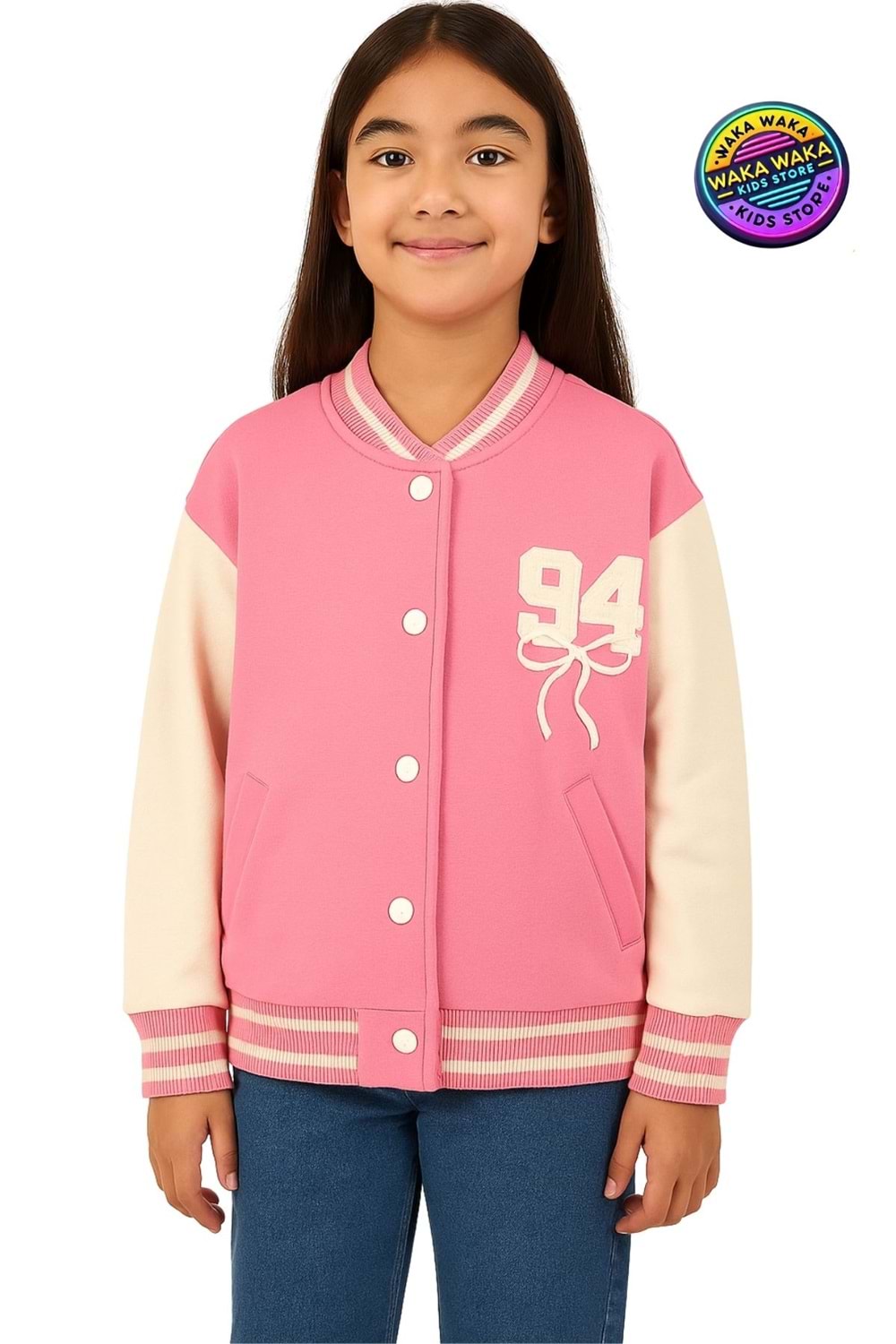 Kız Çocuk 94 Nakışlı Strong Girls Club Kolej Hırka
